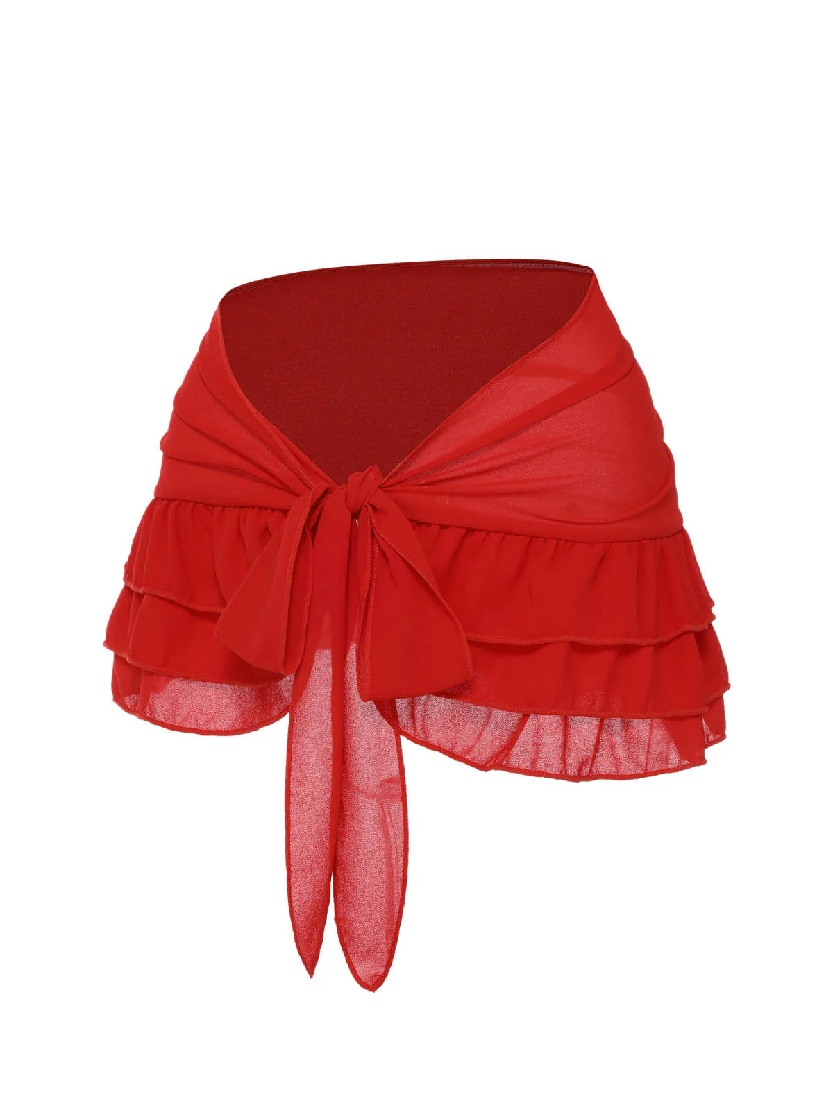 Blue 1960s Solid Chiffon Skirt Cover-Up - Image 6