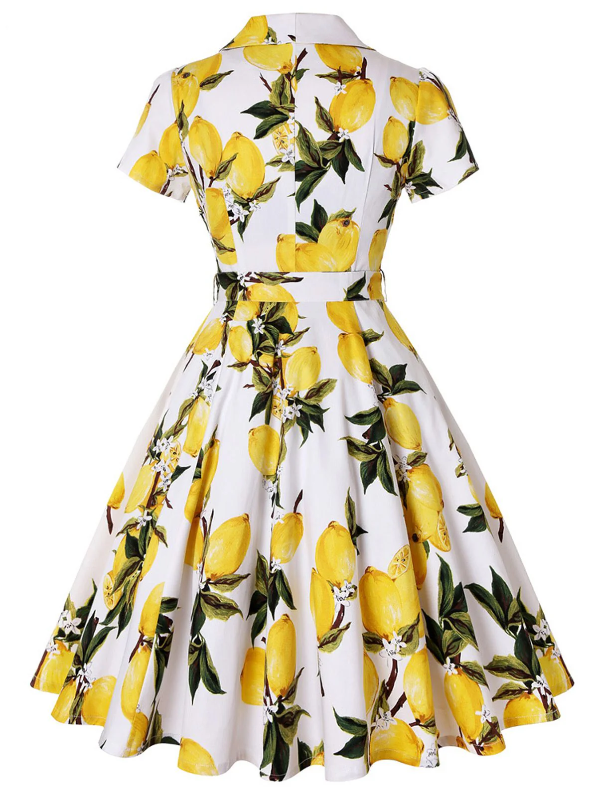 Yellow 1950s Lemon Bow Swing Dress - Image 5