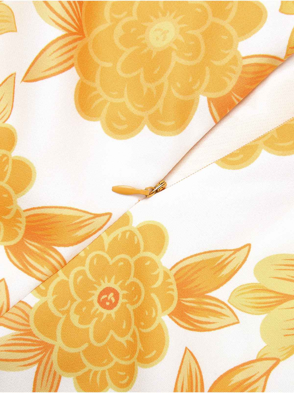 [US Warehouse] Yellow 1950s Spaghetti Strap Floral Romper - Image 5