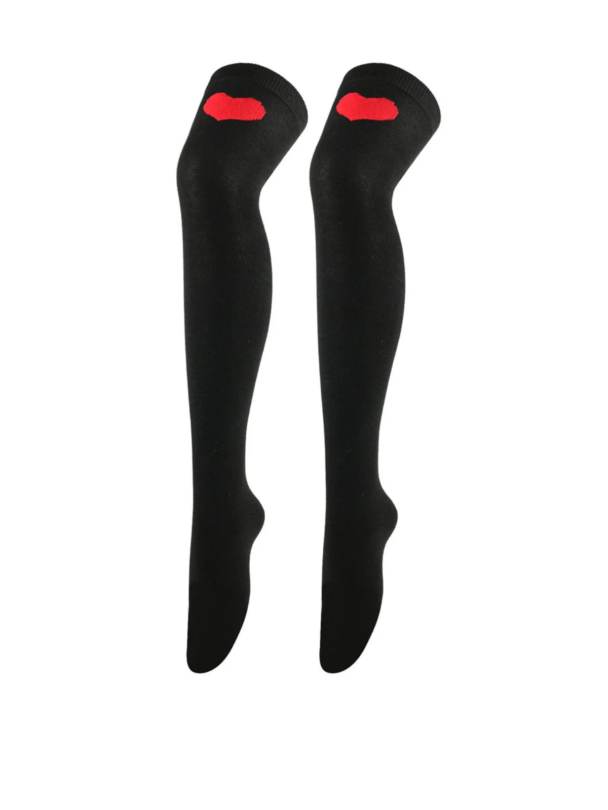Valentine Heart Lip High-Thigh Socks - Image 3