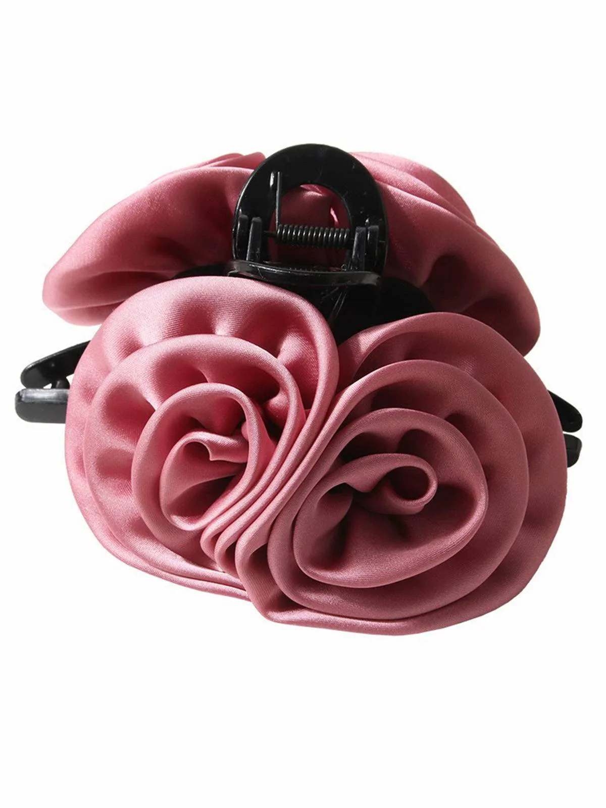 Valentine's Day 3D Floral Rose Satin Hair Claw Clip - Image 5