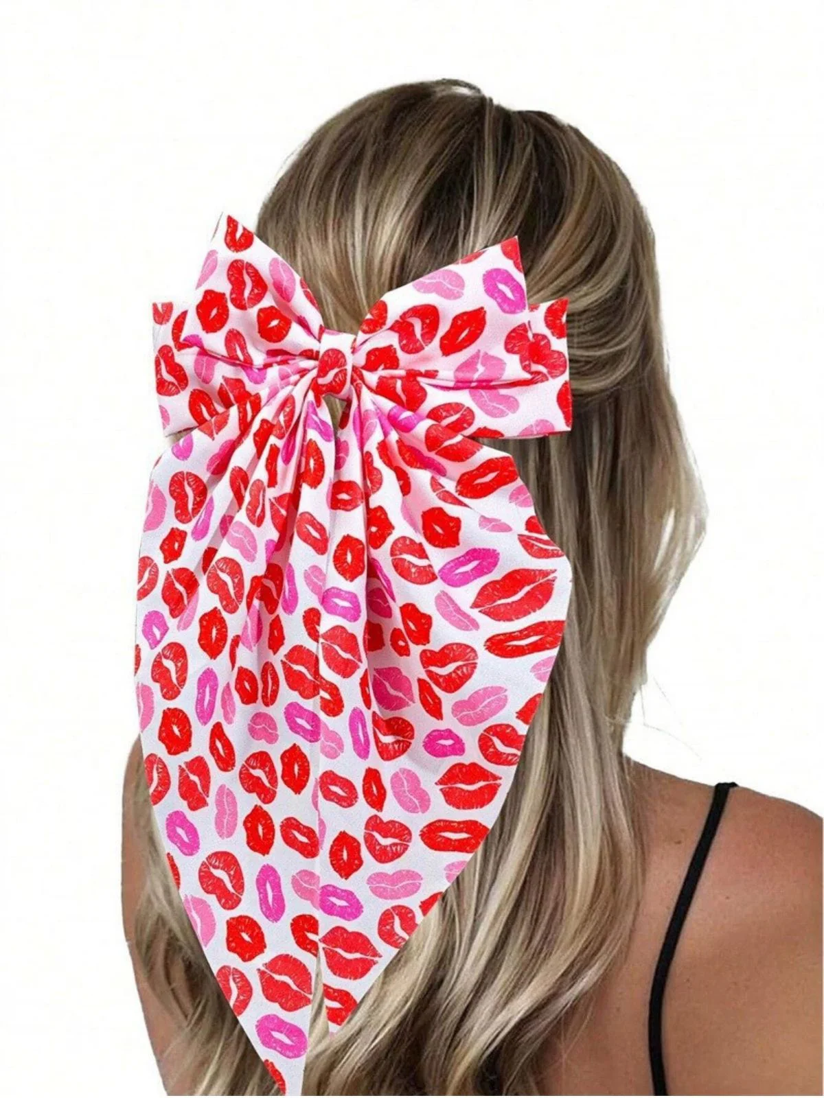 Valentine's Day Heart Print Bow Hairpin - Image 7