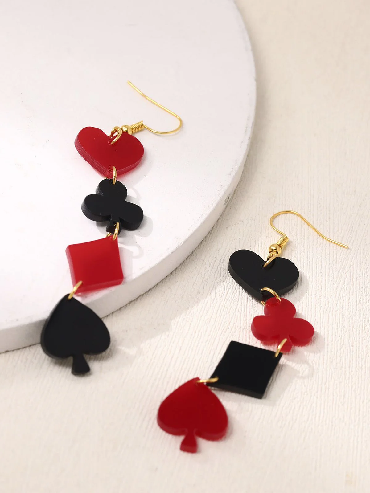 Valentine's Poker Card Suit Combo Earrings - Image 3