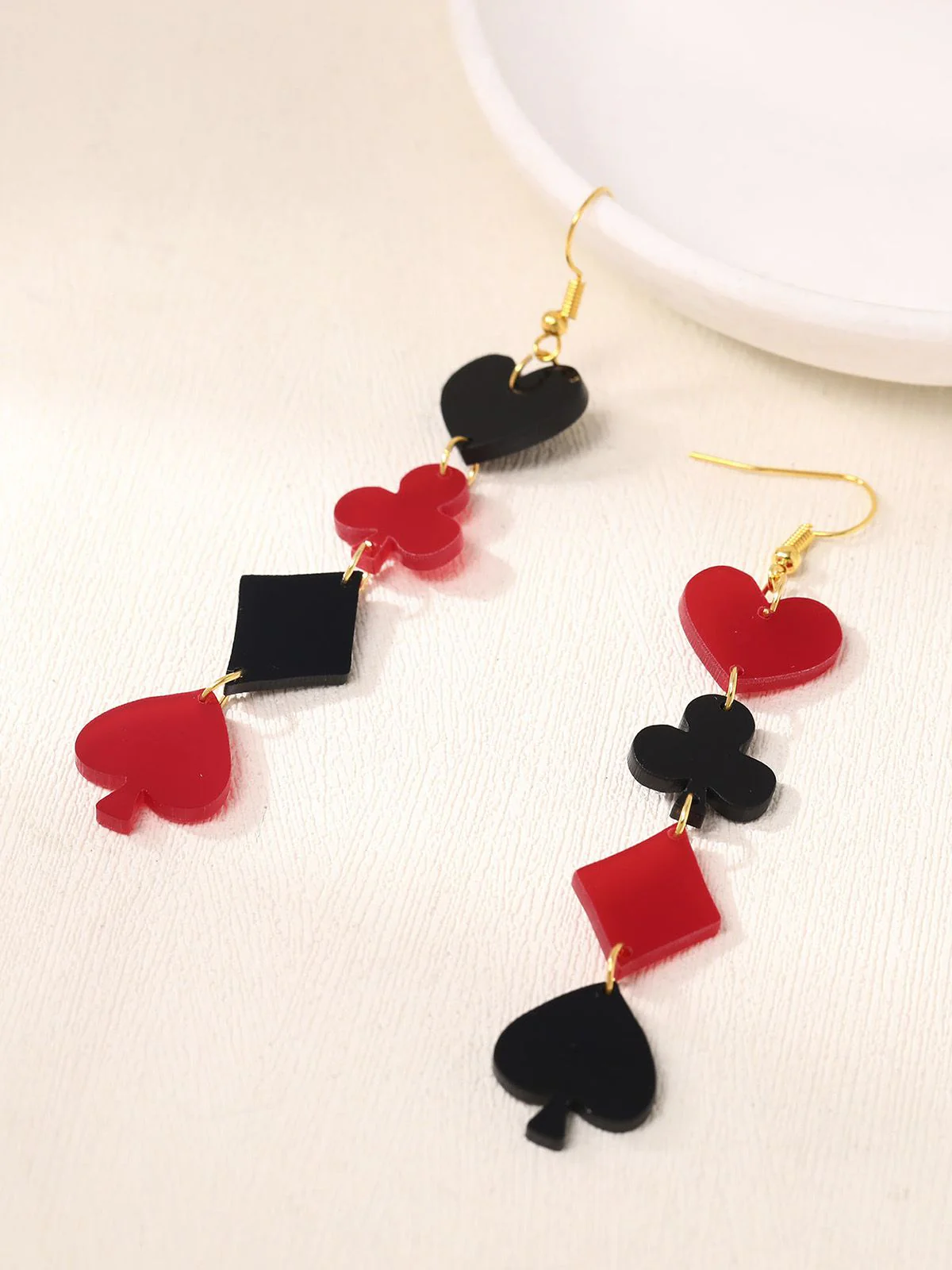 Valentine's Poker Card Suit Combo Earrings - Image 4