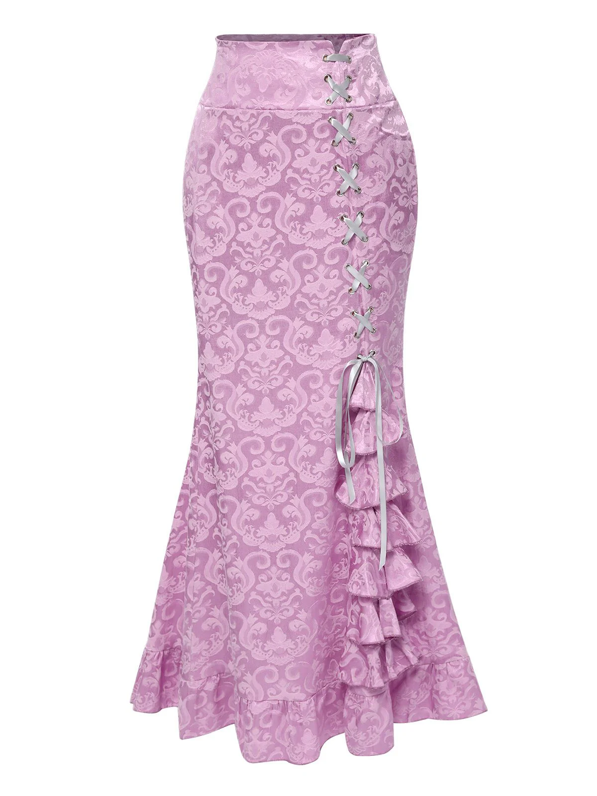 Vintage 1930s Punk Lace-Up Mermaid Skirt - Image 2