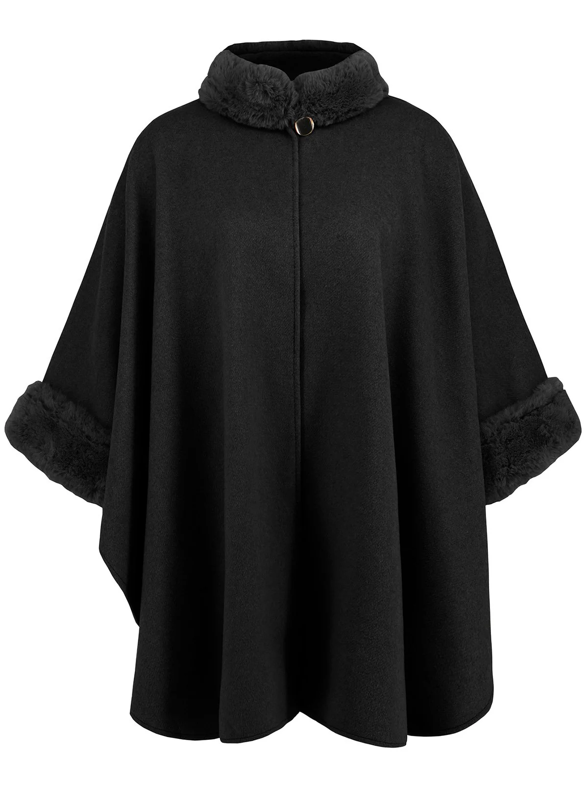 Vintage 1950s Faux Fur Cloak Coat - Image 3