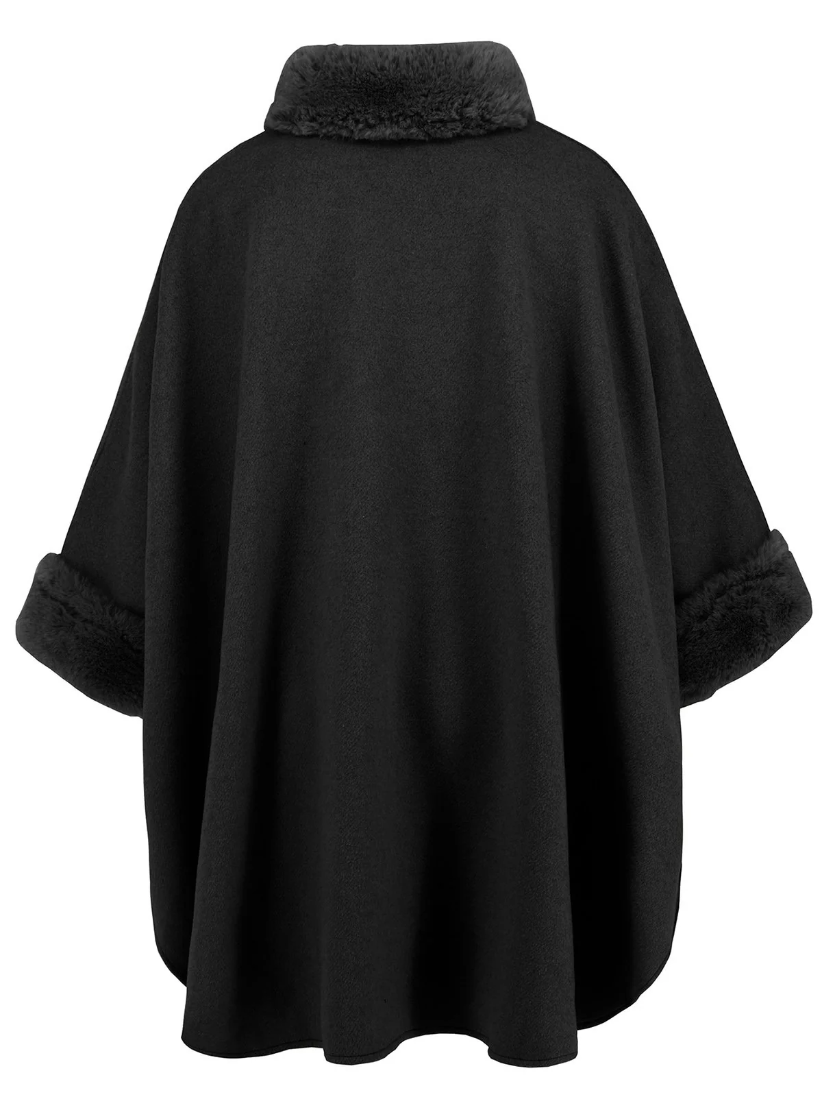 Vintage 1950s Faux Fur Cloak Coat - Image 4