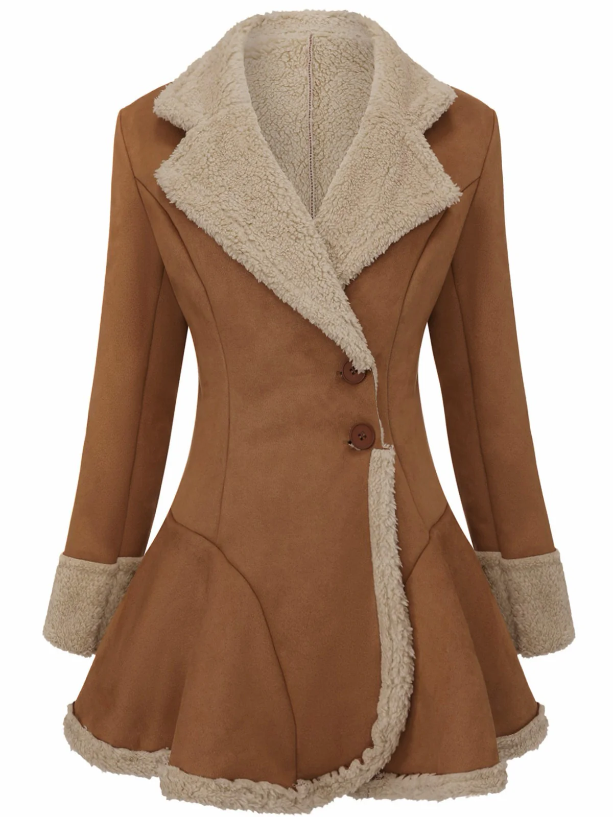 Vintage 1970s Lapel Flared Hem Suede Jacket - Image 2