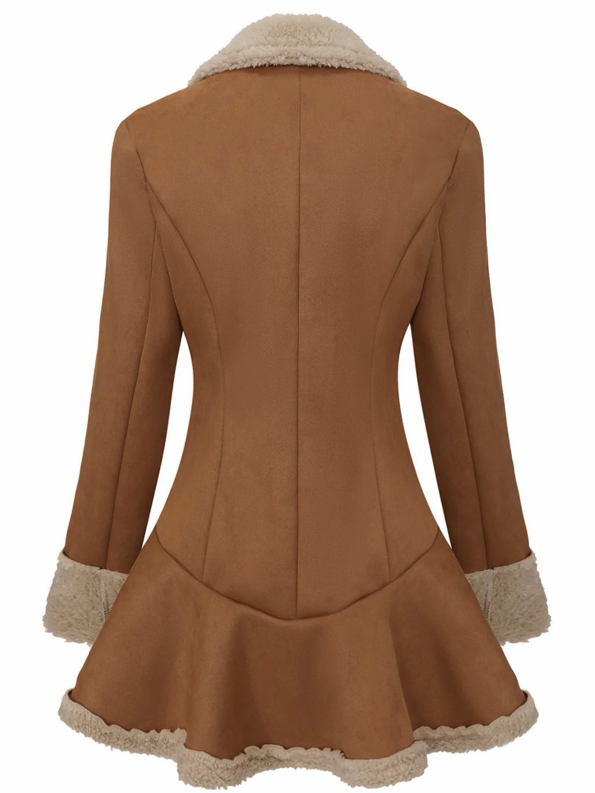 Vintage 1970s Lapel Flared Hem Suede Jacket - Image 3