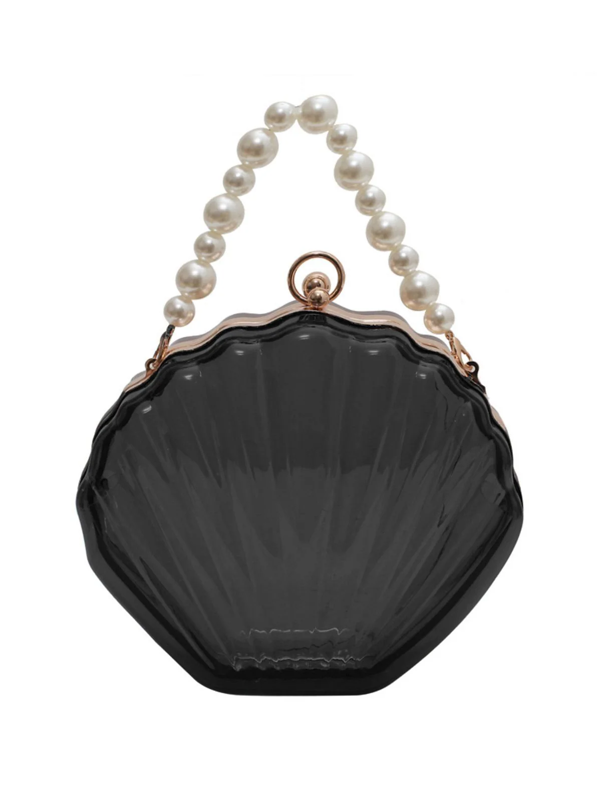 Vintage 3D Seashell Transparent Pearl Chain Bag - Image 3