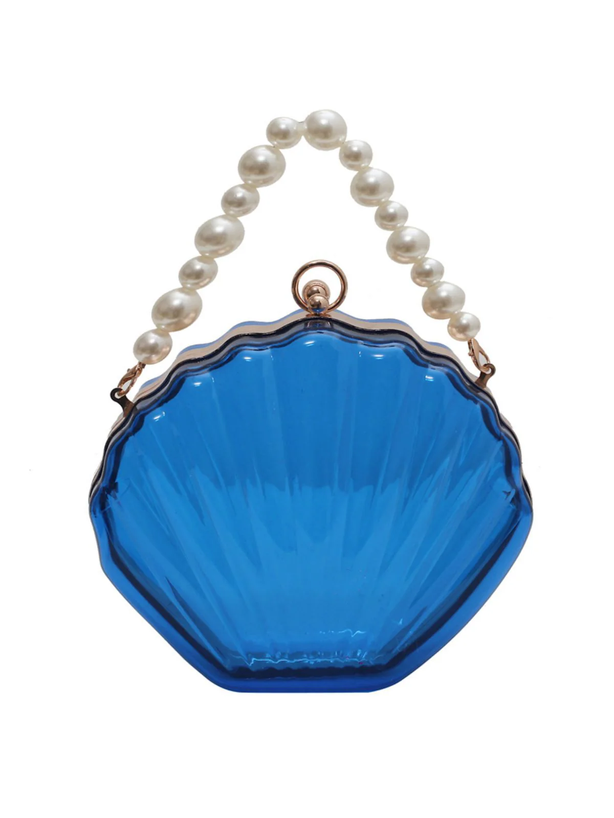 Vintage 3D Seashell Transparent Pearl Chain Bag - Image 4