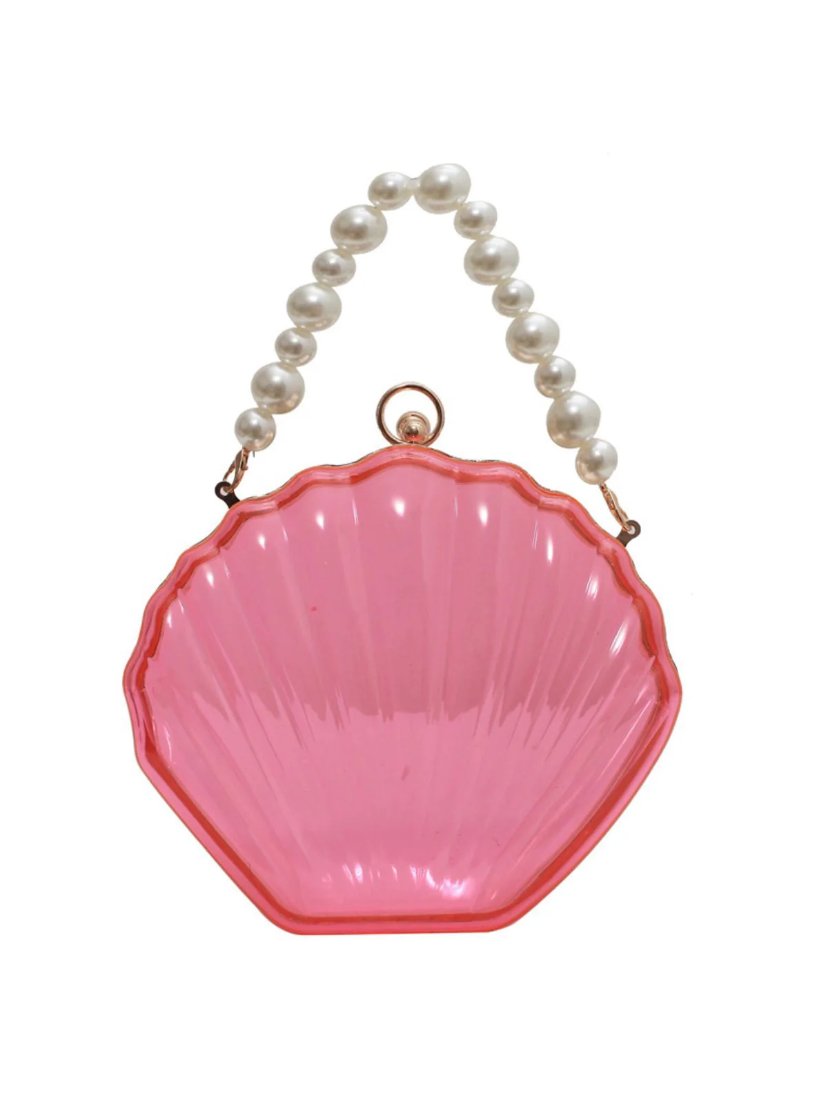 Vintage 3D Seashell Transparent Pearl Chain Bag - Image 5