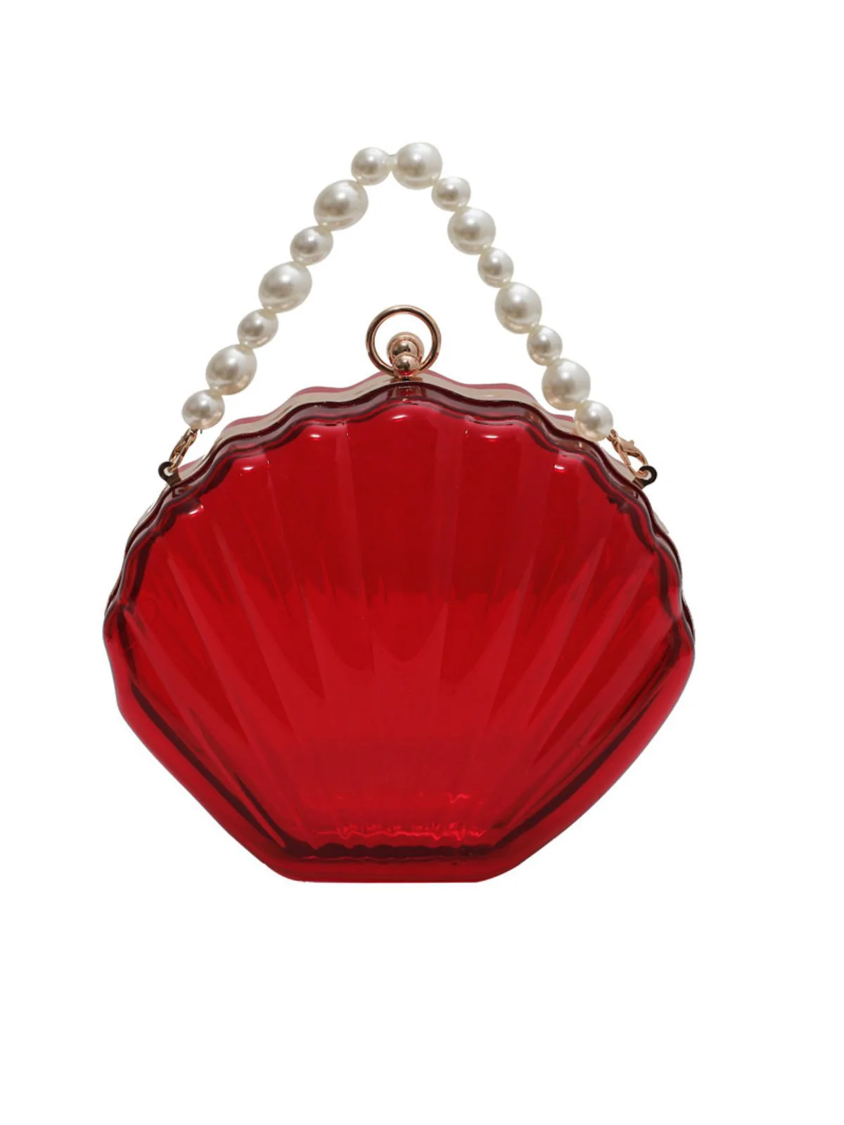 Vintage 3D Seashell Transparent Pearl Chain Bag - Image 6