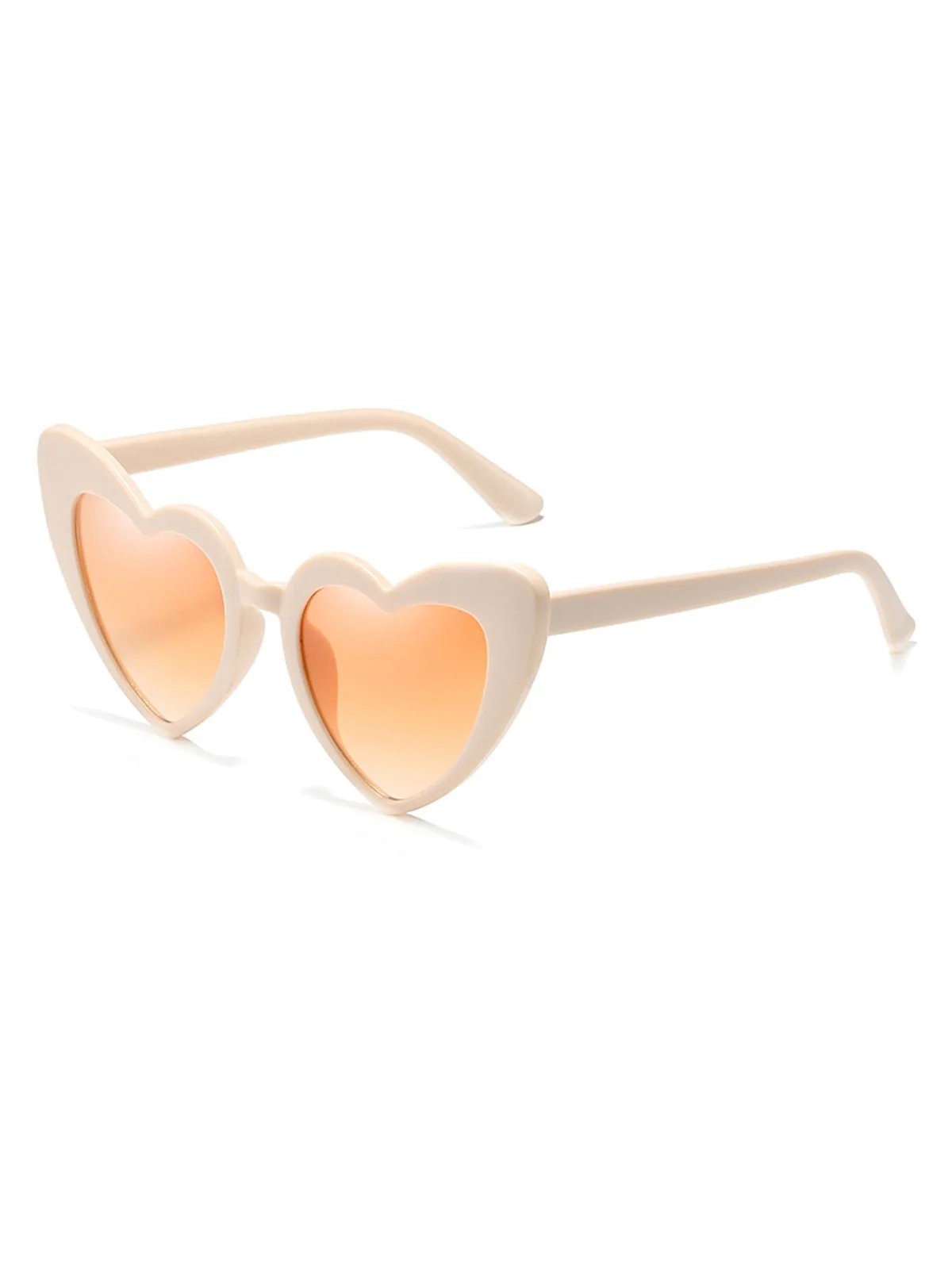 Vintage Alloy Temple Heart Frame Sunglasses - Image 2
