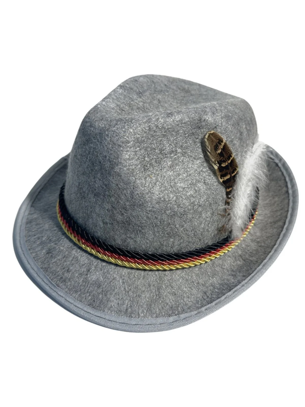 Vintage Bavarian Alpine Jazz Hat With Feather - Image 3