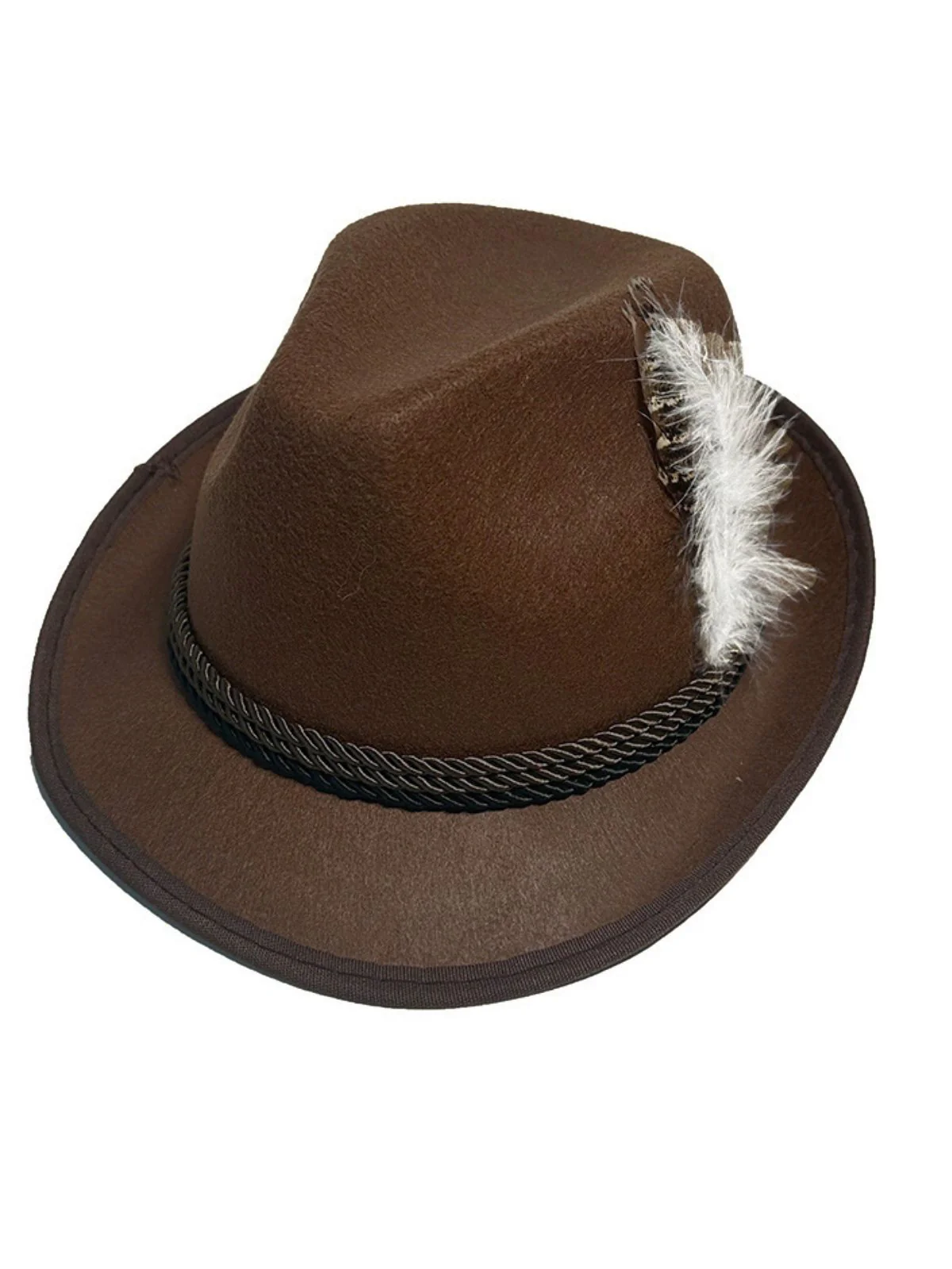 Vintage Bavarian Alpine Jazz Hat With Feather - Image 4