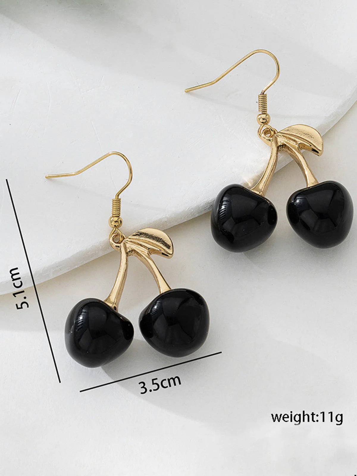 Vintage Black Cherry Drop Earrings - Image 3