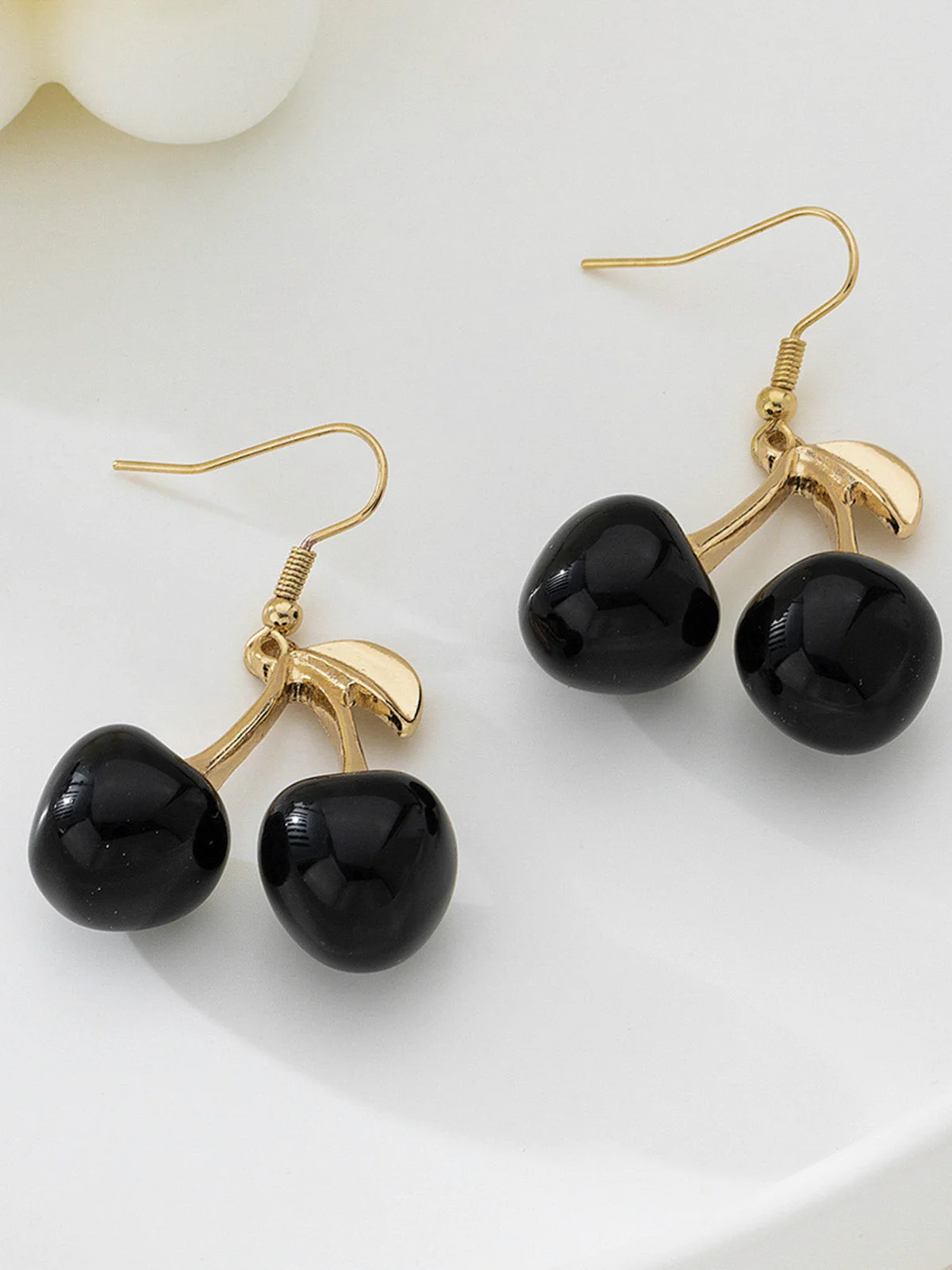 Vintage Black Cherry Drop Earrings - Image 5