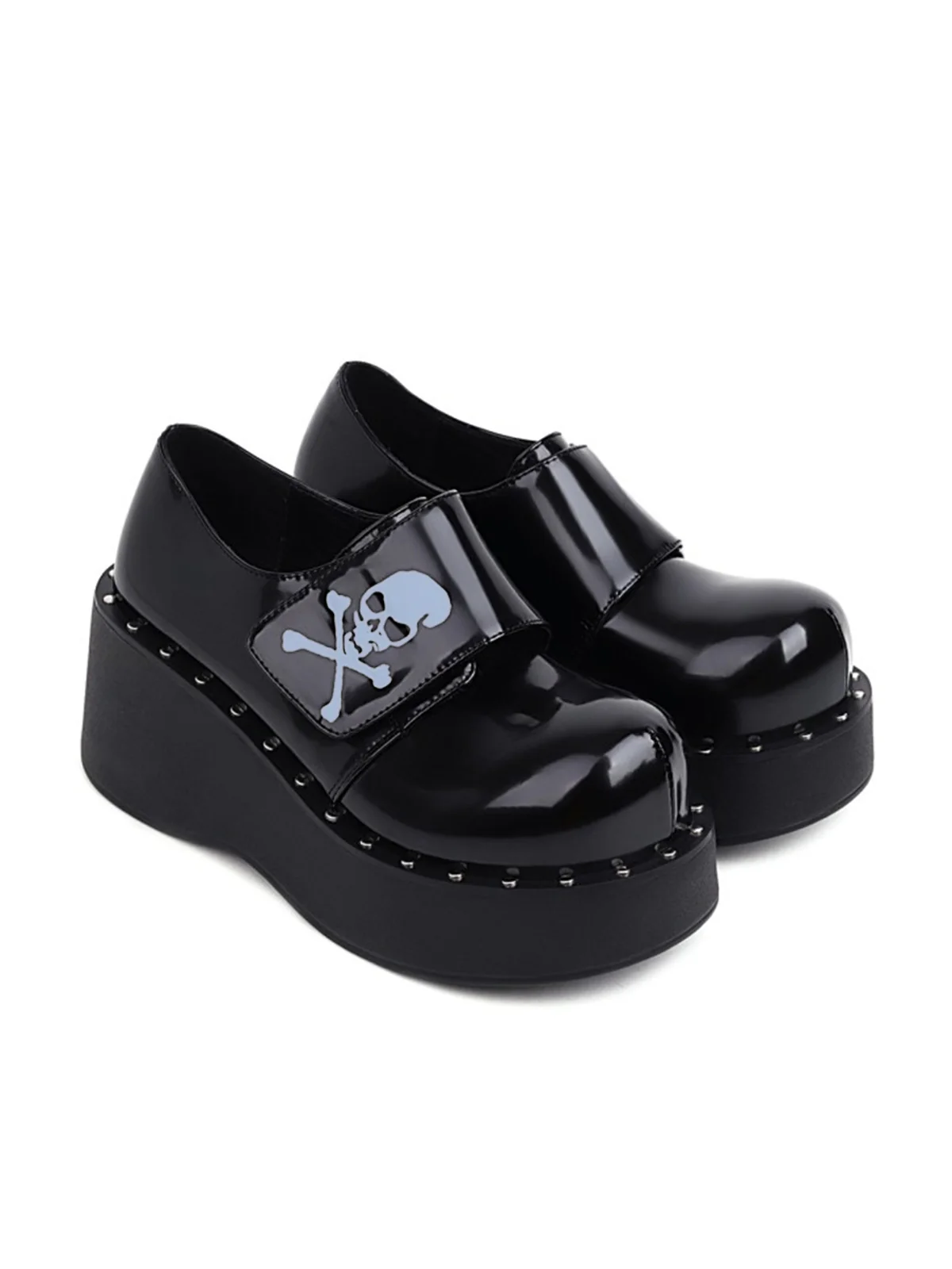 Vintage Black Toxic Skull Platform Shoes - Image 2