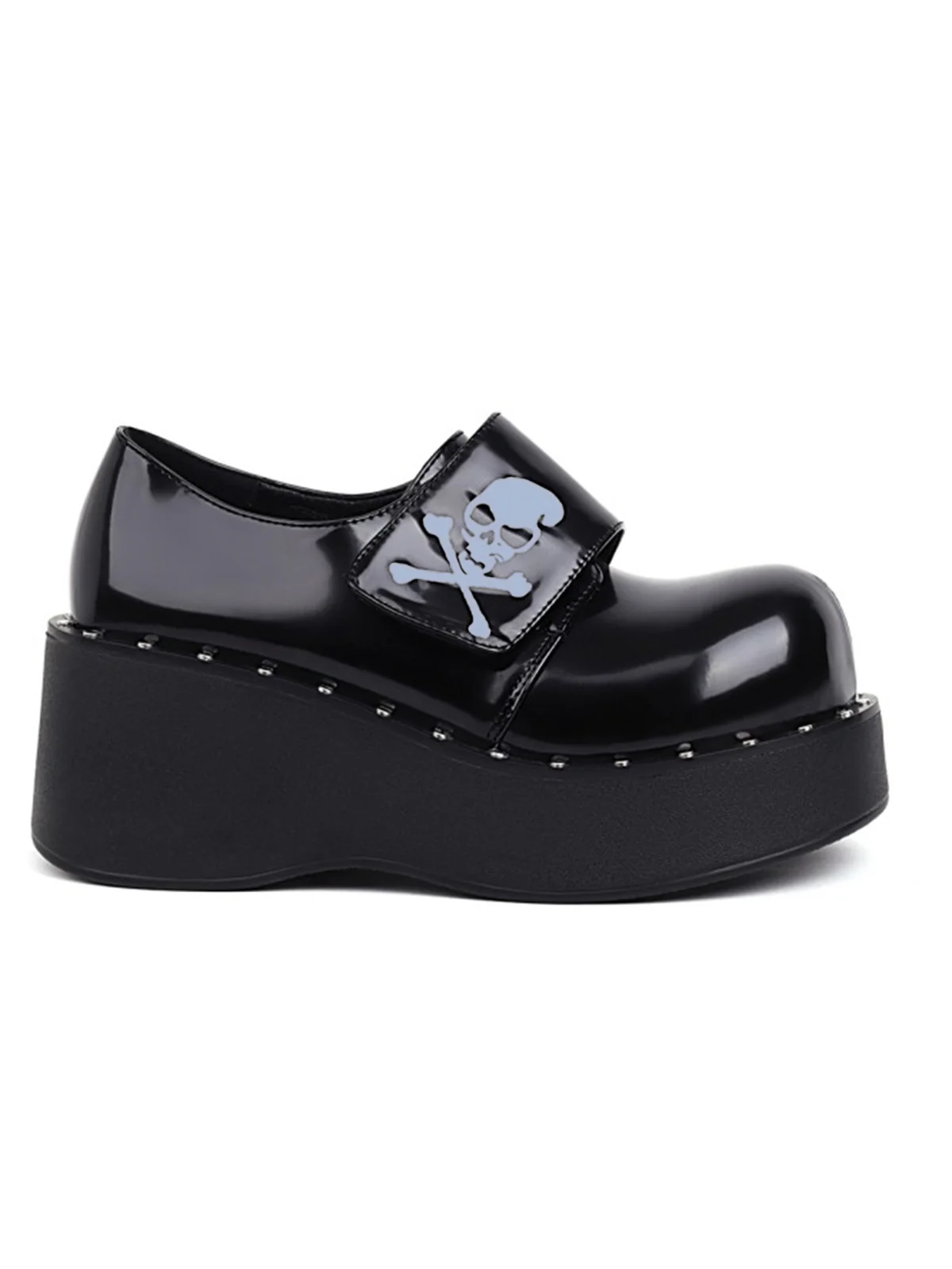 Vintage Black Toxic Skull Platform Shoes - Image 3