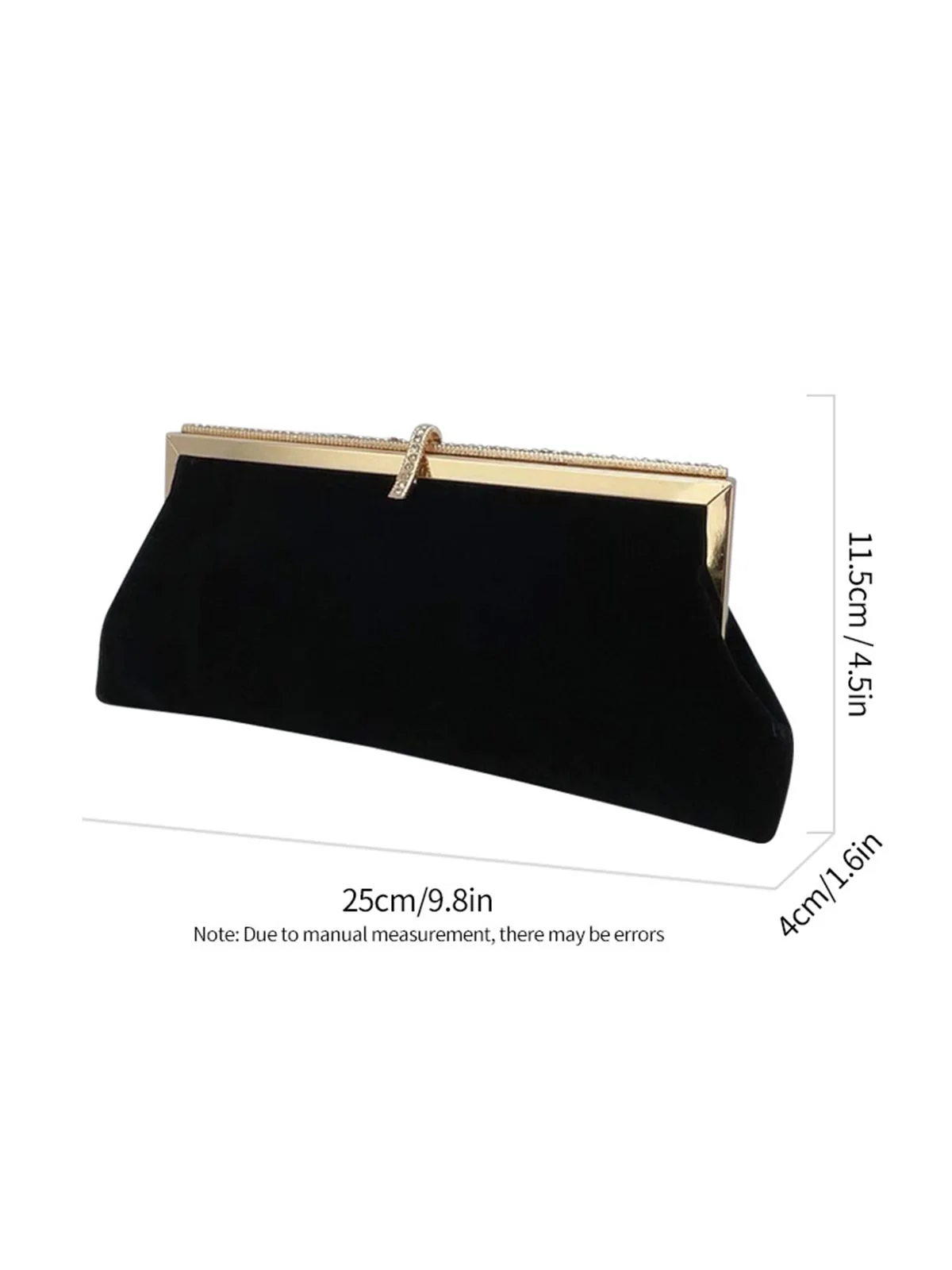 Vintage Black Velour Rhinestones Handbag - Image 2