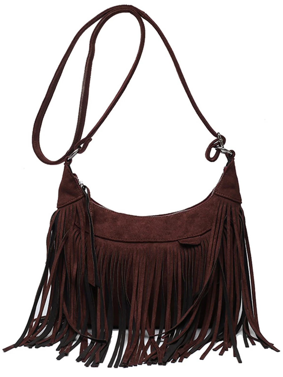 Vintage Boho Fringe Suede Shoulder Bag - Image 2