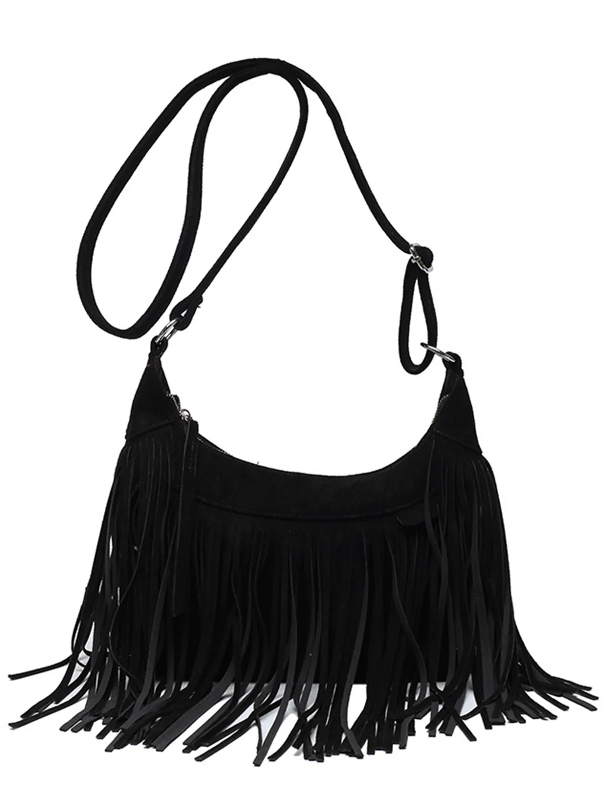 Vintage Boho Fringe Suede Shoulder Bag - Image 3