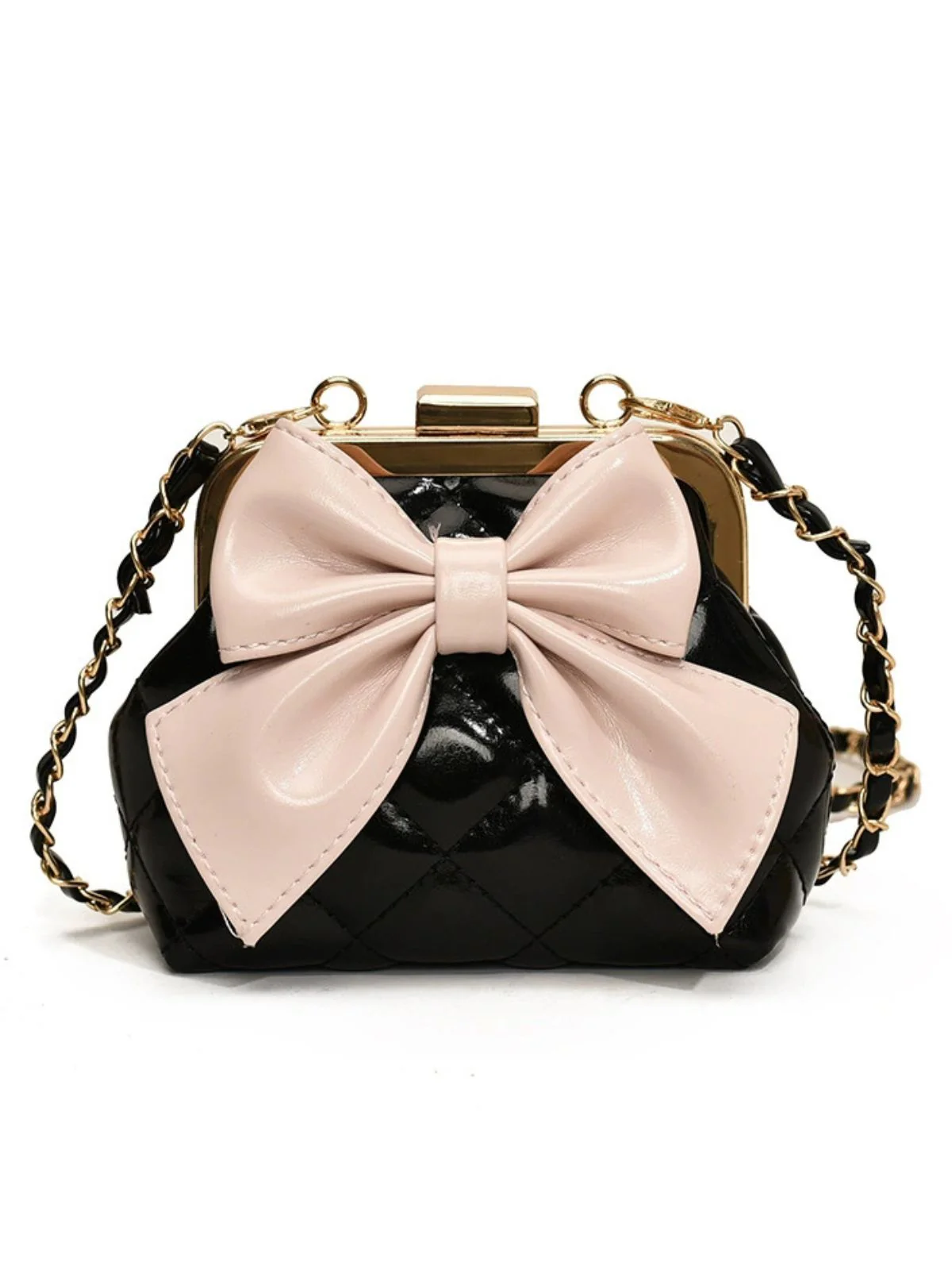 Vintage Bow Clip Chain Crossbody Bag - Image 4