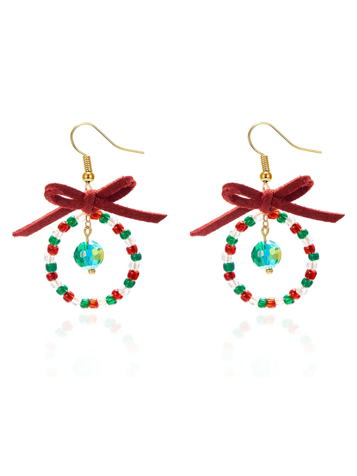 Vintage Bow Gemstone Beaded Earrings - Image 3