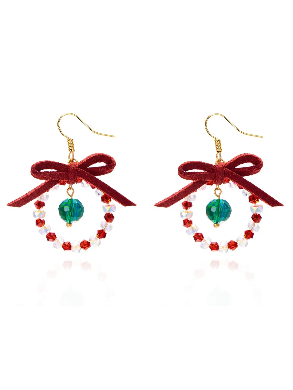 Vintage Bow Gemstone Beaded Earrings - Image 4