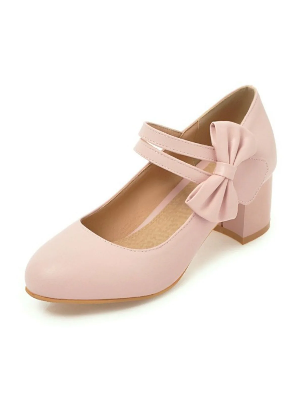 Vintage Bow Round Toe Cone Heel Shoes - Image 2