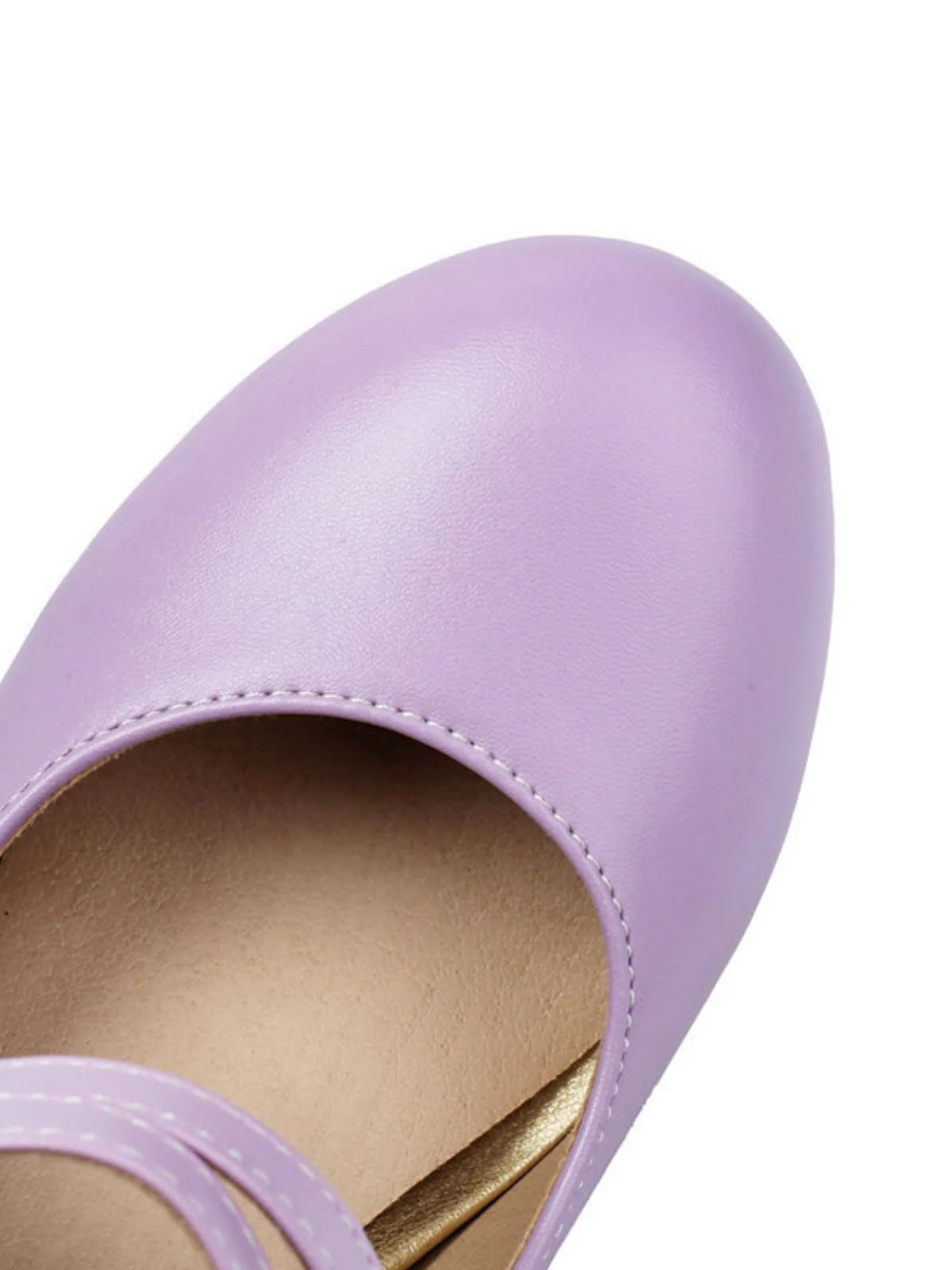 Vintage Bow Strap Solid Leather High Heel Shoes - Image 6