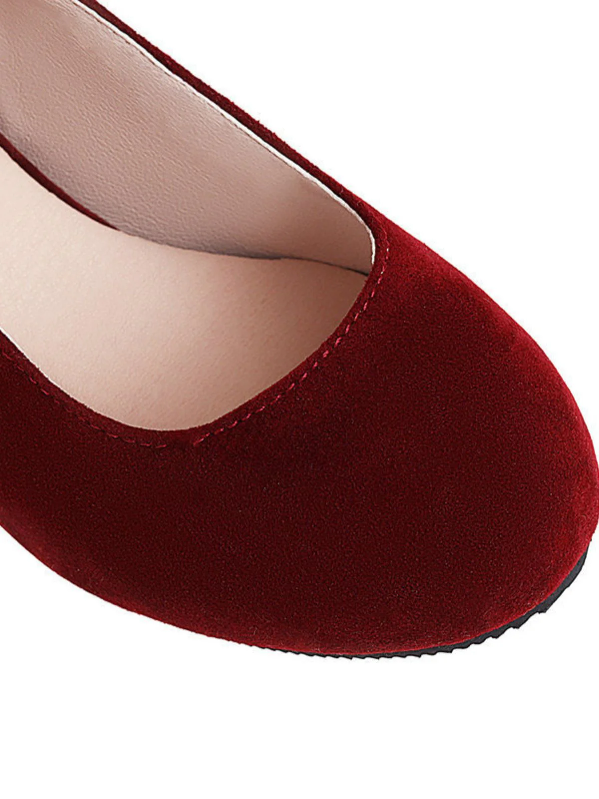 Vintage Bowknot Chunky High Heel Suede Shoes - Image 3
