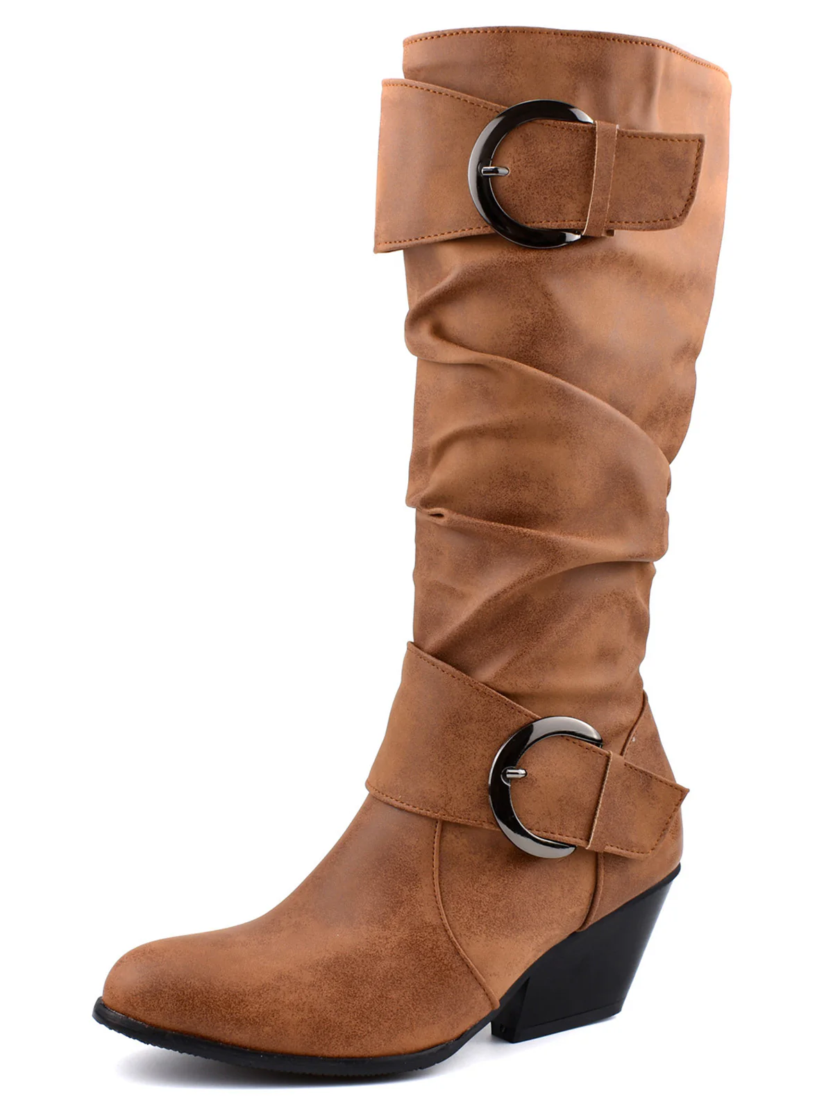 Vintage Buckle Western Style Cowboy Boots - Image 10