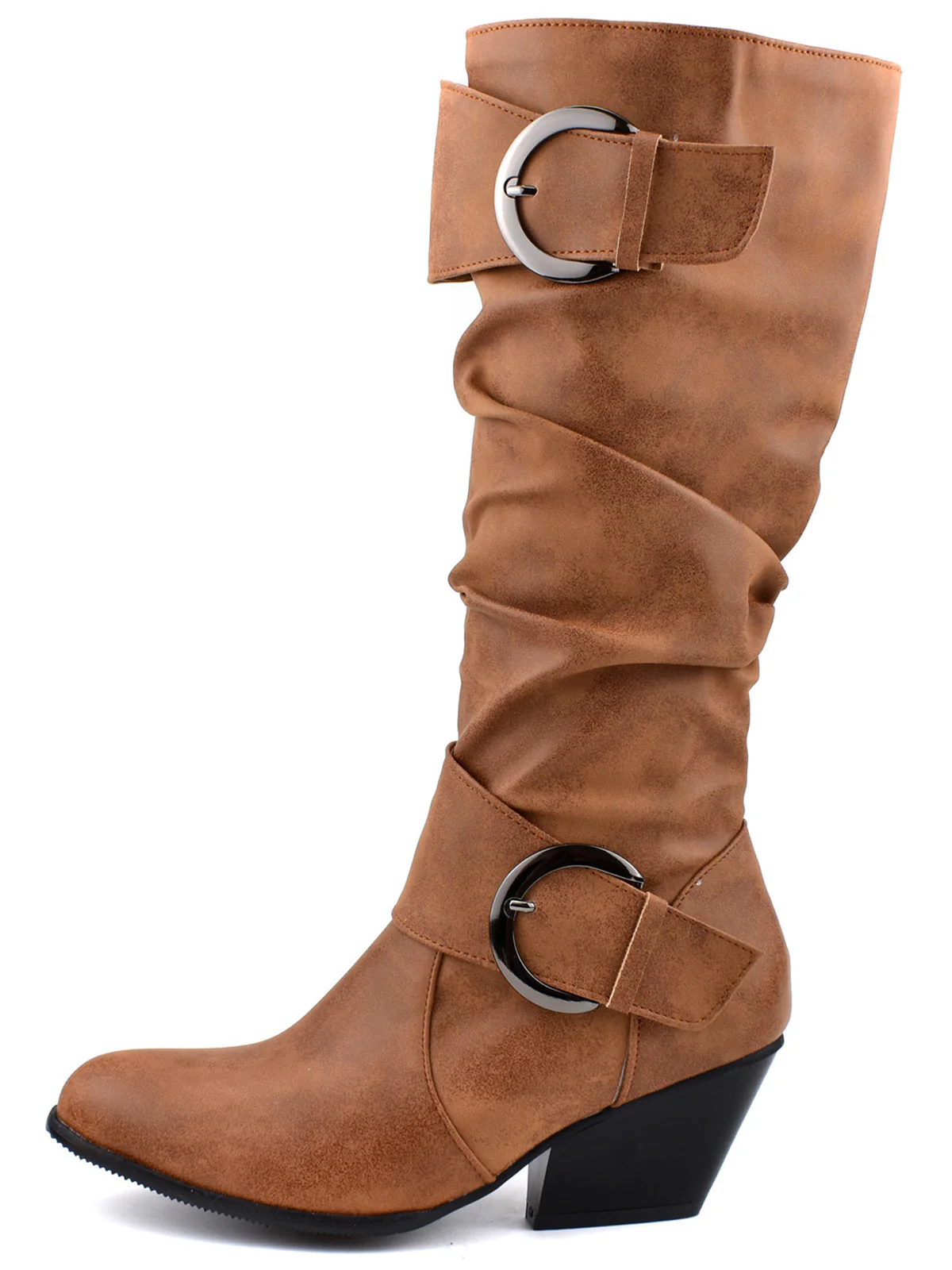 Vintage Buckle Western Style Cowboy Boots - Image 12