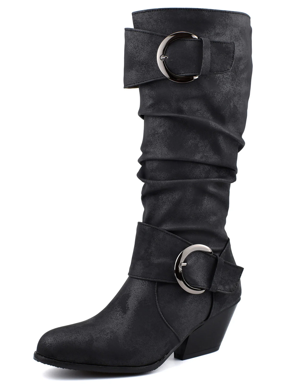 Vintage Buckle Western Style Cowboy Boots - Image 2