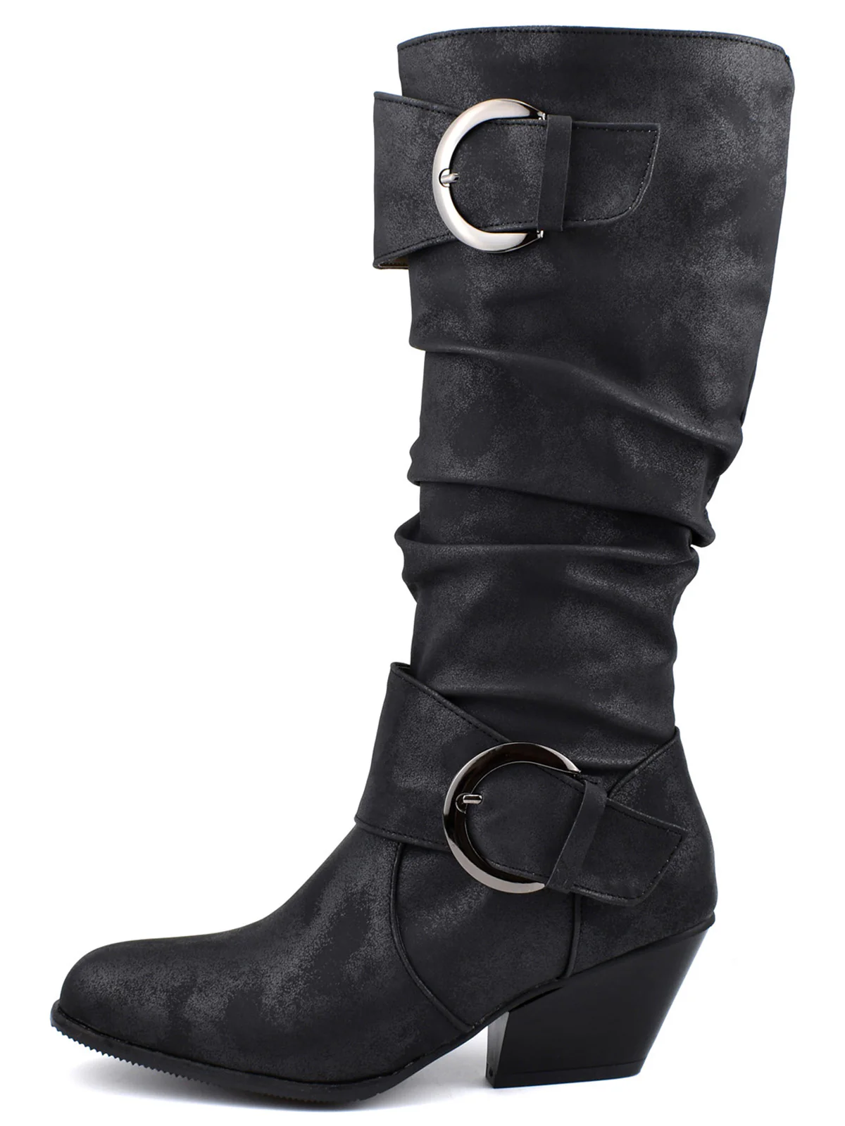 Vintage Buckle Western Style Cowboy Boots - Image 3