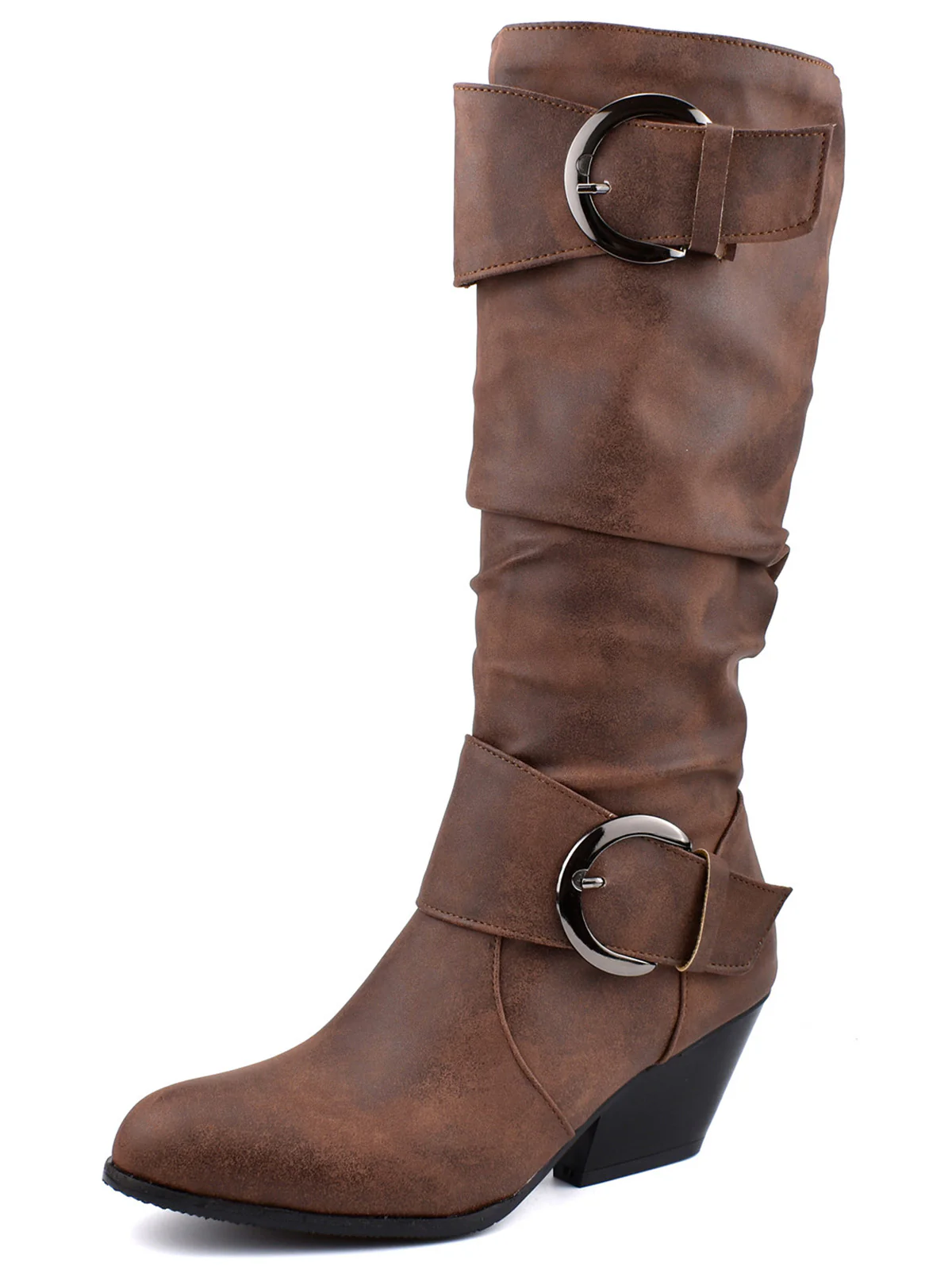Vintage Buckle Western Style Cowboy Boots - Image 6