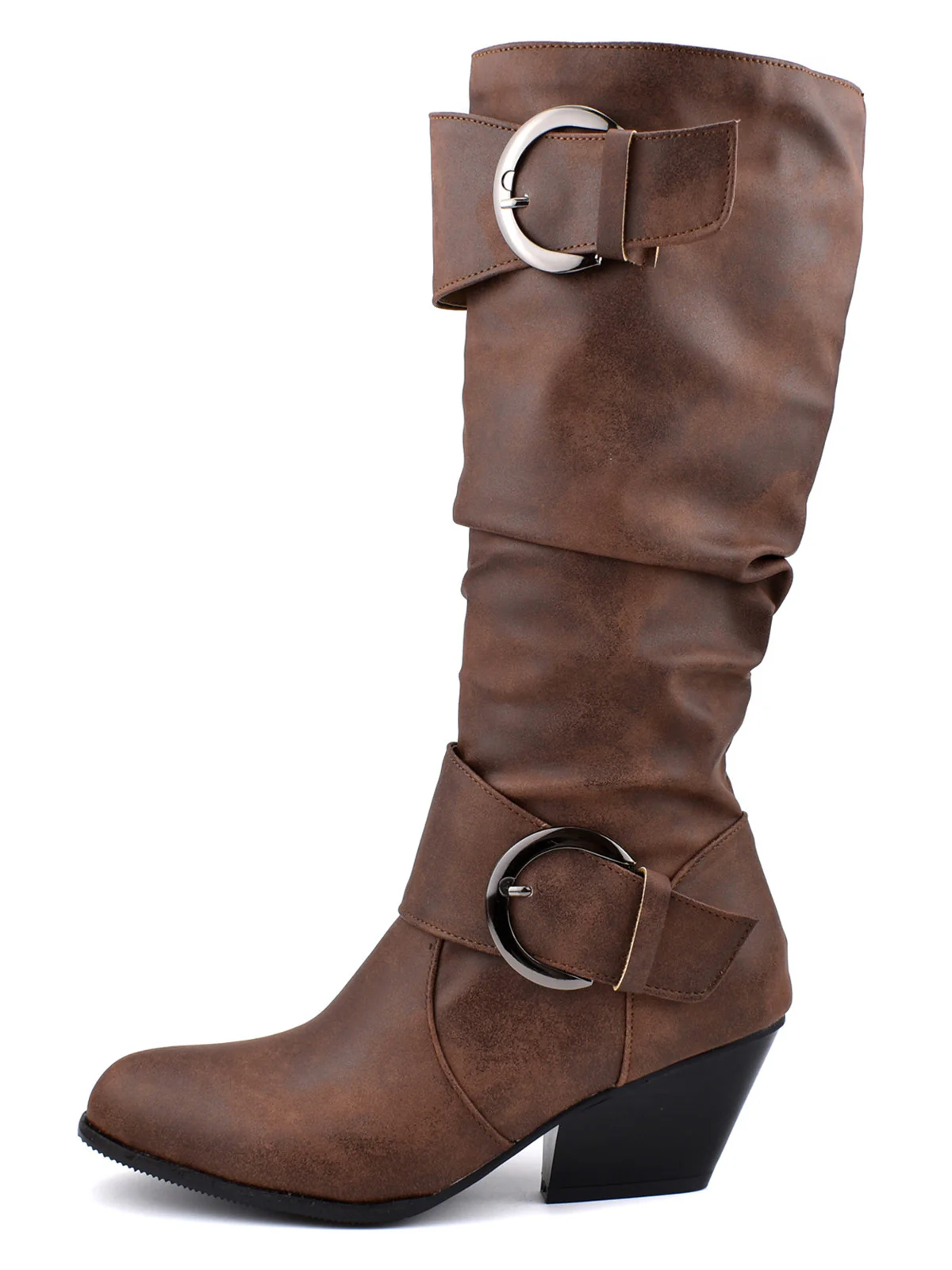 Vintage Buckle Western Style Cowboy Boots - Image 7