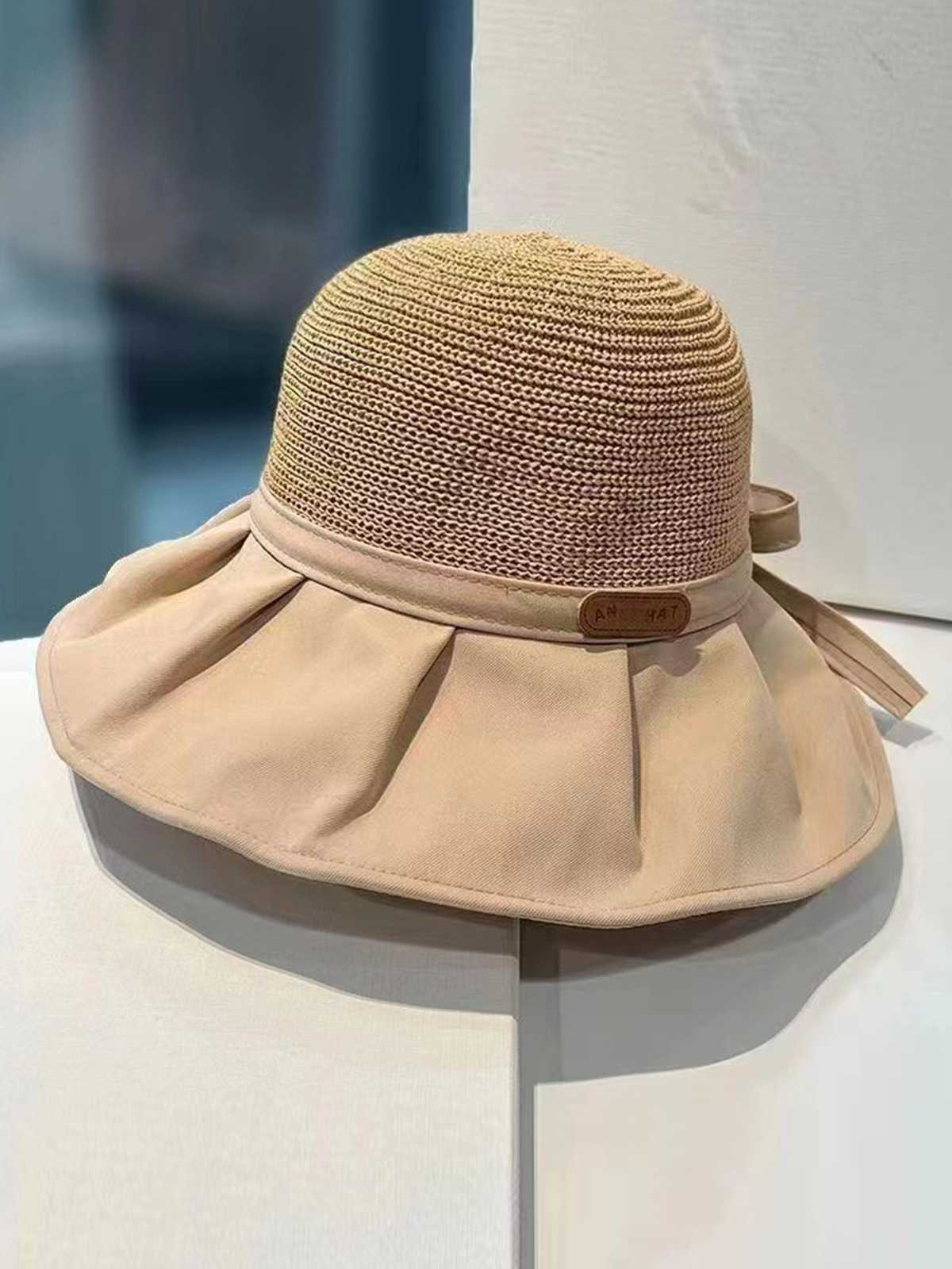 Vintage Canvas Brim Bow Sun Hat - Image 2