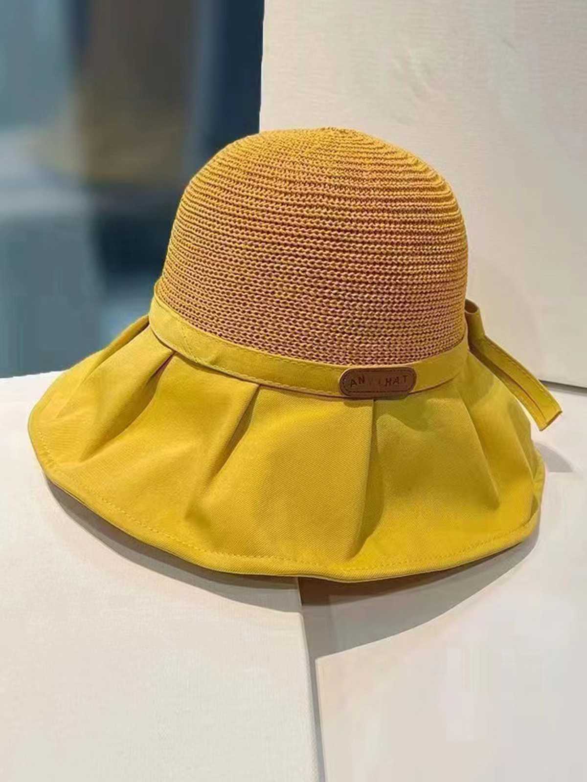 Vintage Canvas Brim Bow Sun Hat - Image 3