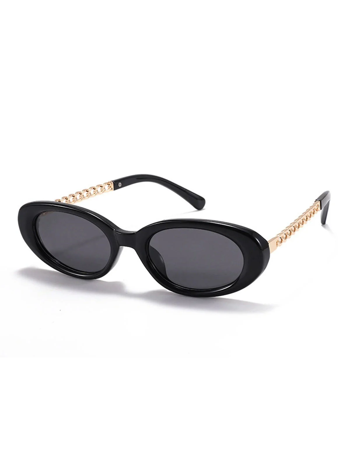 Vintage Chain Temple Oval Sunglasses - Image 2