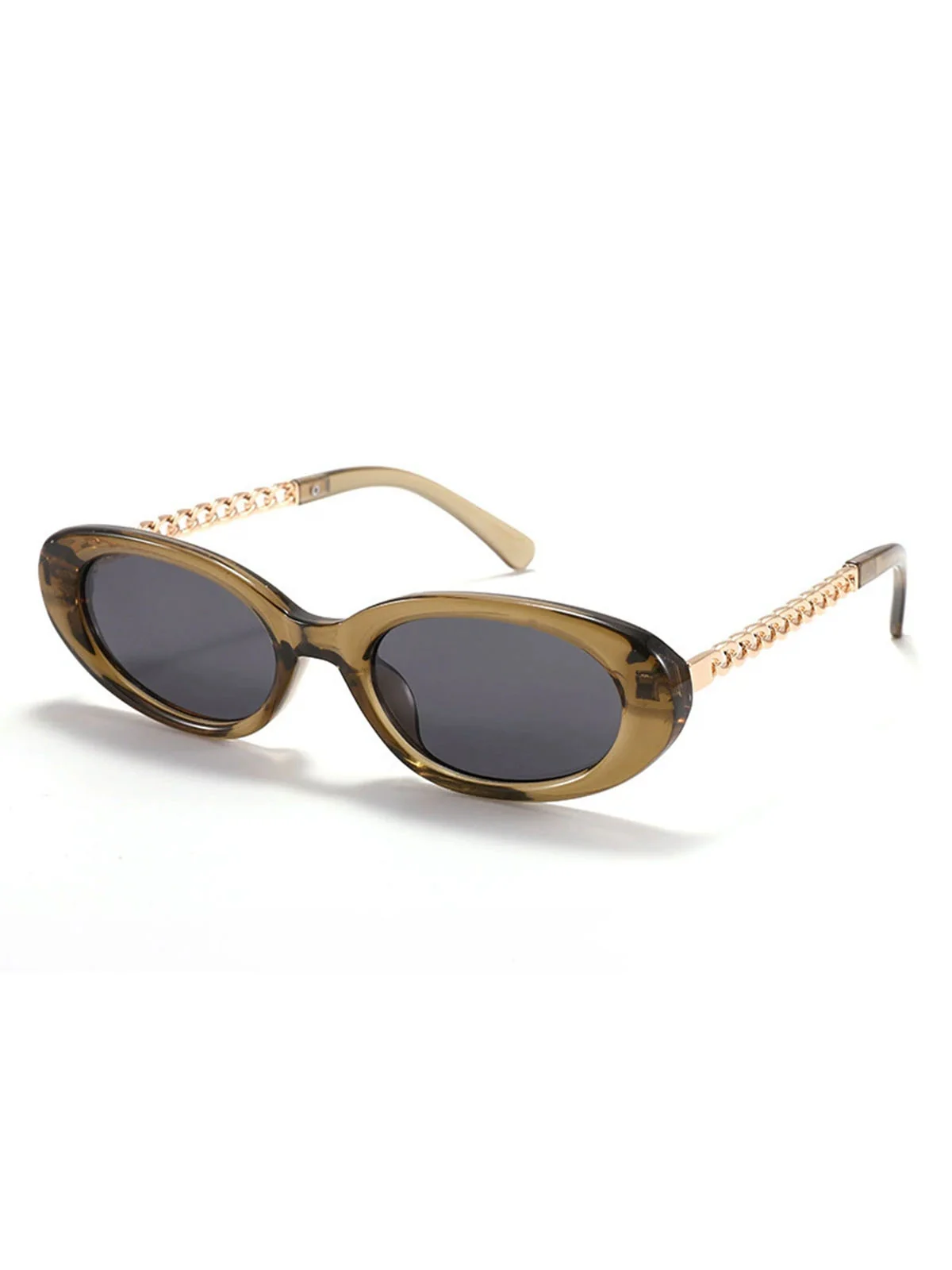 Vintage Chain Temple Oval Sunglasses - Image 3