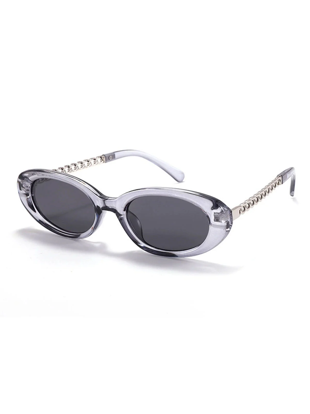 Vintage Chain Temple Oval Sunglasses - Image 5