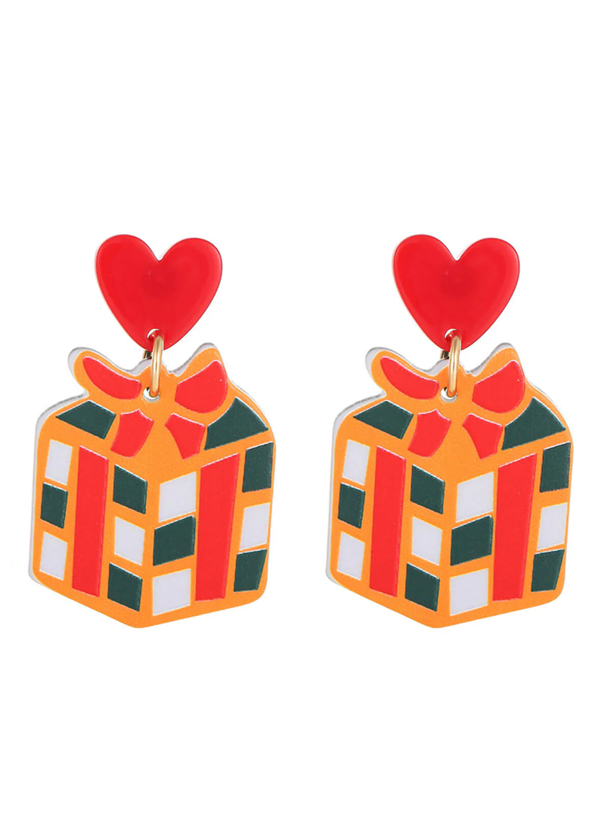 Vintage Christmas Elements Heart Stud Earrings - Image 3