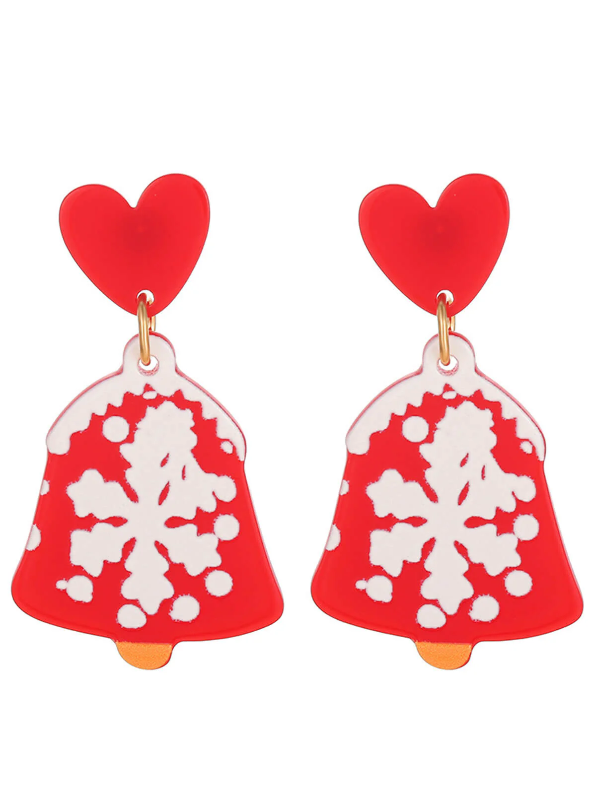 Vintage Christmas Elements Heart Stud Earrings - Image 5