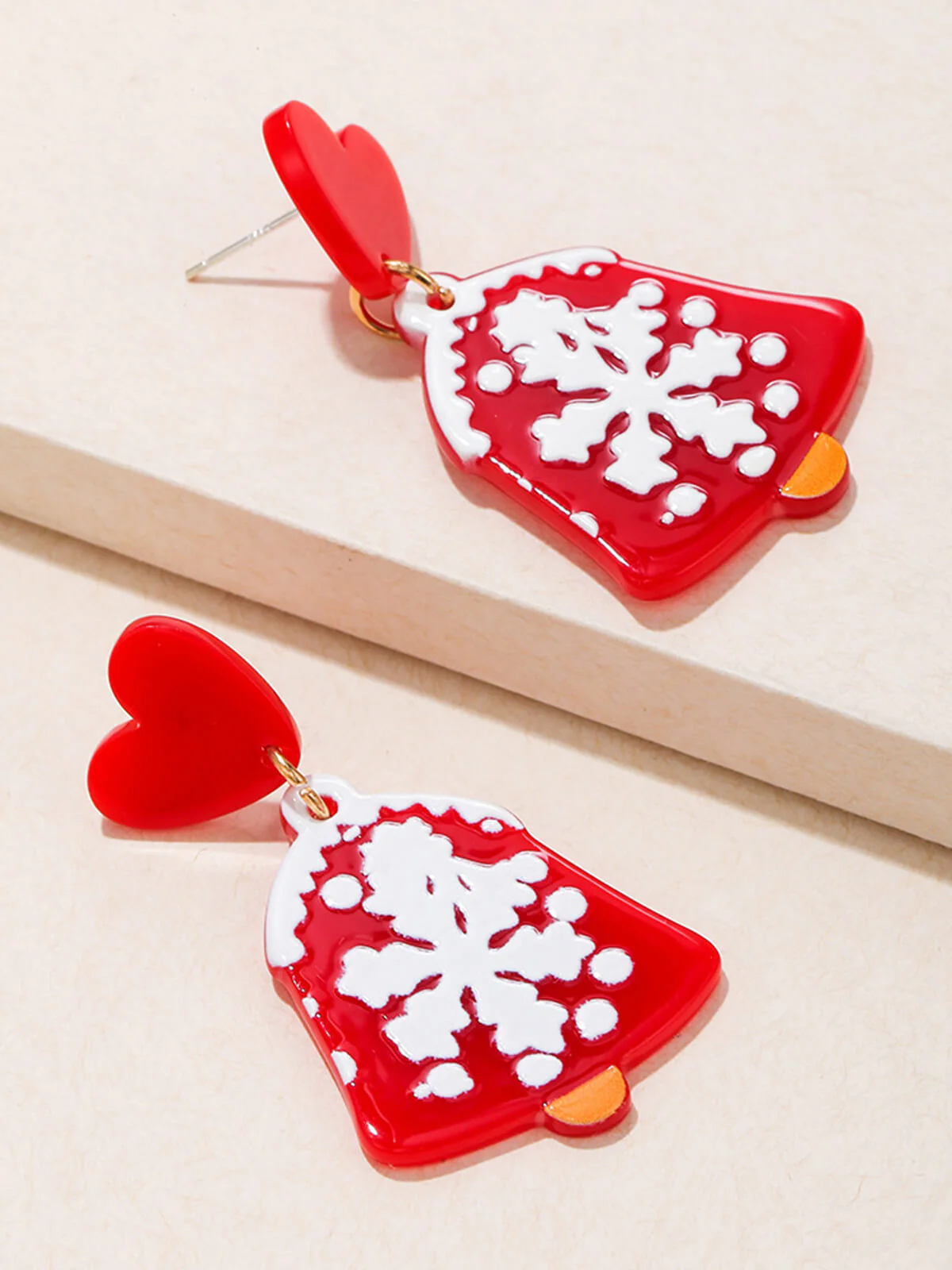 Vintage Christmas Elements Heart Stud Earrings - Image 6
