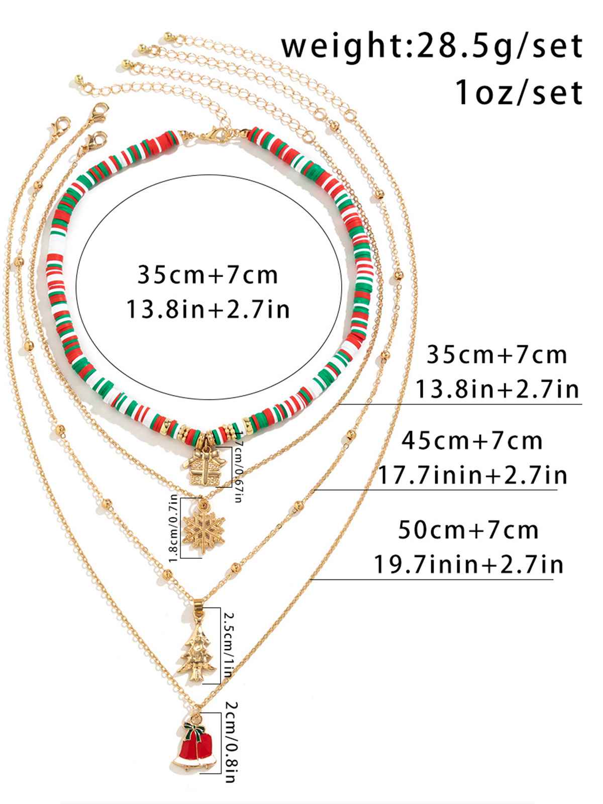 Vintage Christmas Layer Necklace Set - Image 5