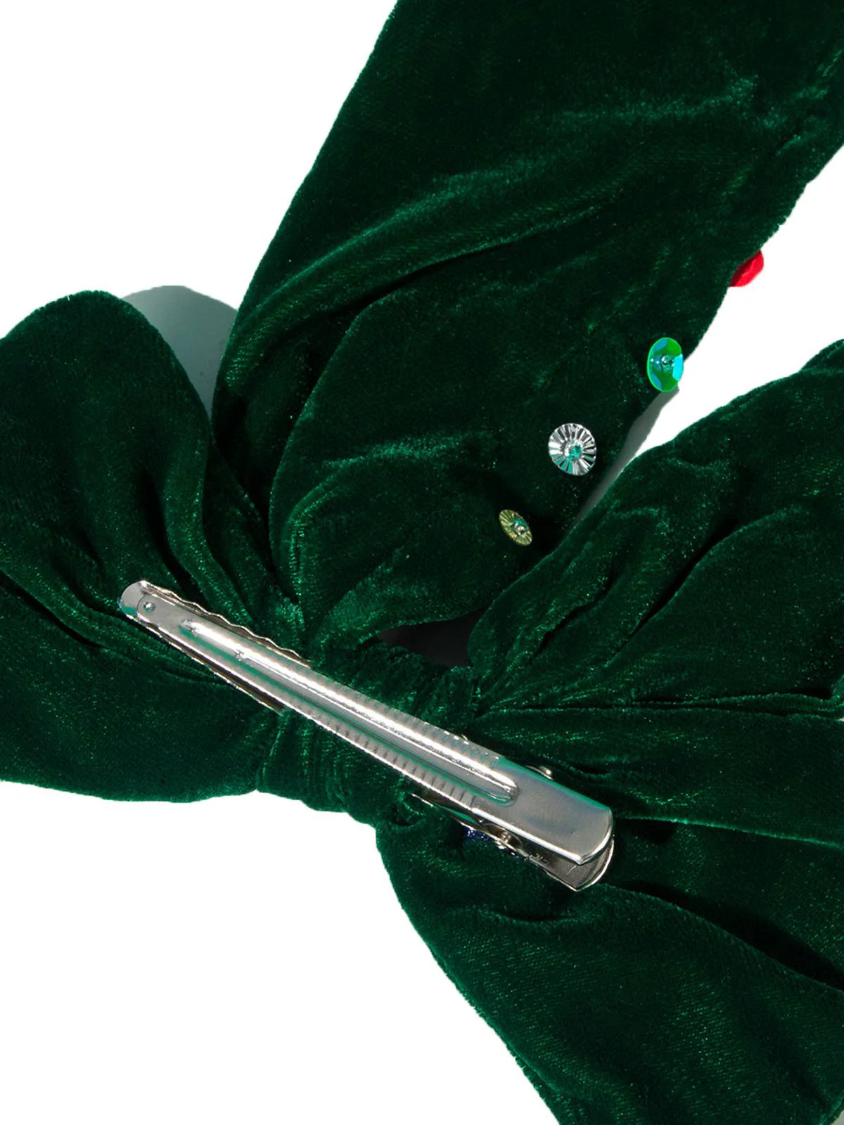 Vintage Christmas Velvet Large Bow Hairpin - Image 5