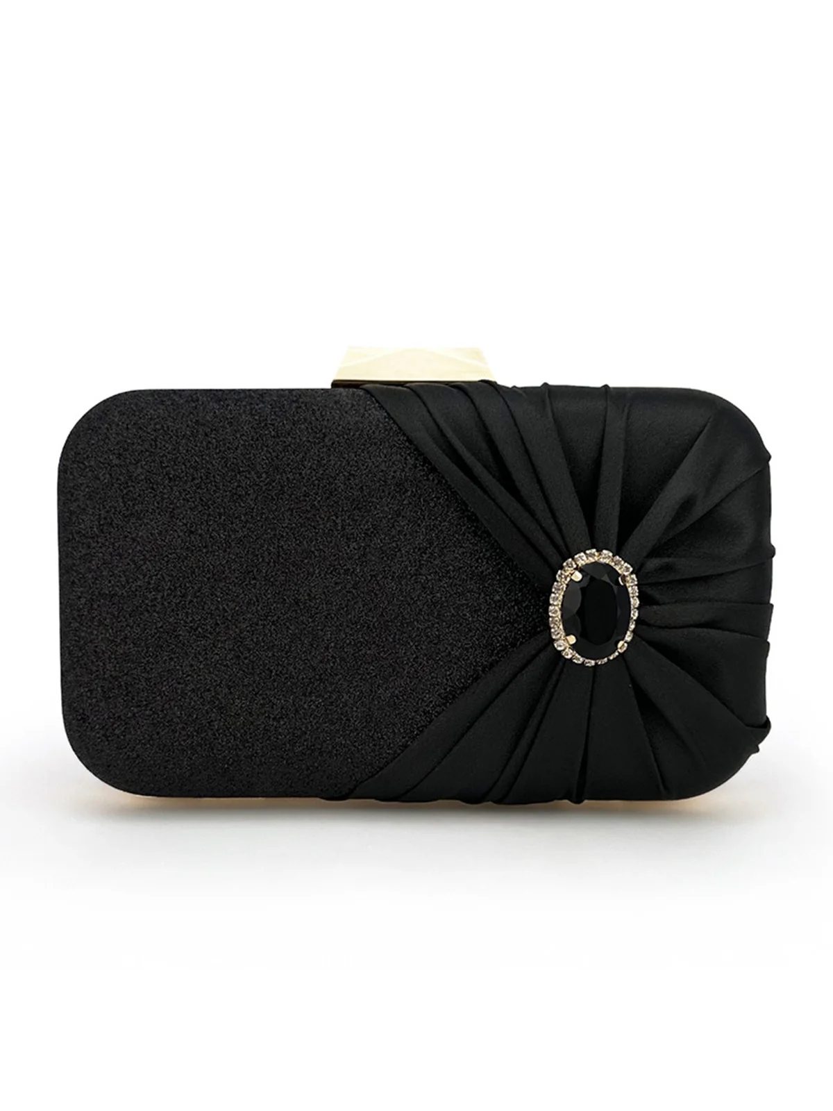 Vintage Crystal Glitter Satin Clutch Bag - Image 4